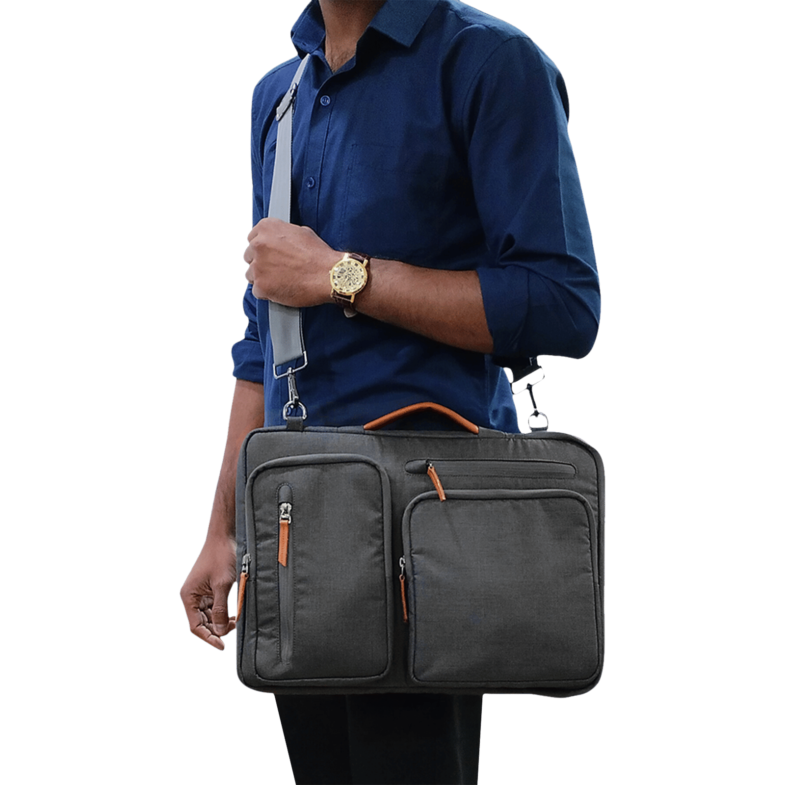 Croma Polyester Fabric Sling Bag for 15.6 Inch Laptop (5.7 L, Water Resistant, Grey) Croma Polyester Fabric Sling Bag for 15.6 Inch Laptop (5.7 L, Water Resistant, Grey)_9