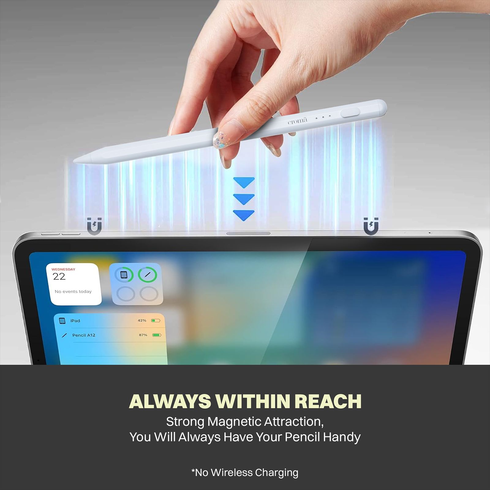 Croma Pencil For Apple iPad (Fast Charging, White)_9