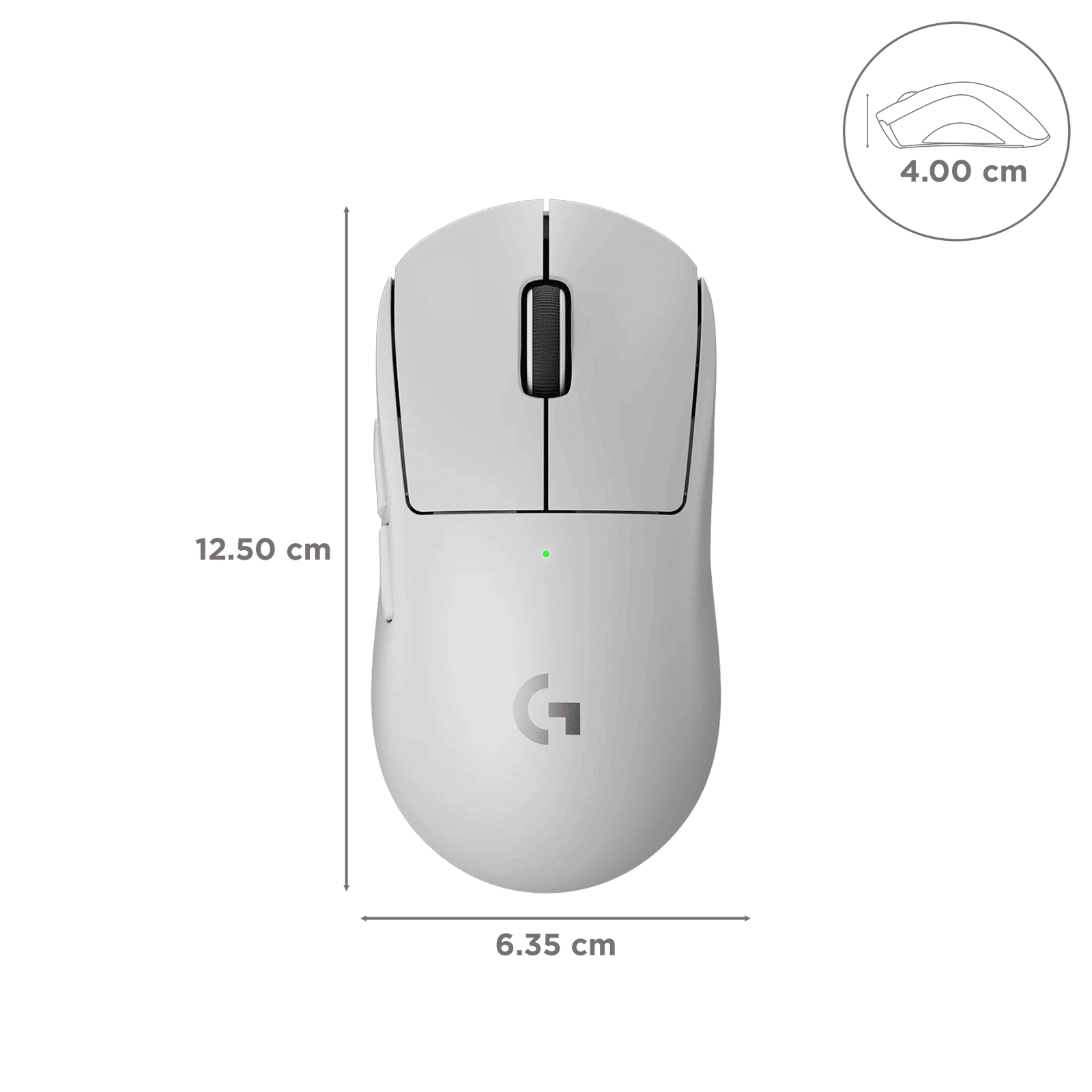 logitech Pro X Superlight 2 Rechargeable Wireless Optical Gaming Mouse with Lightforce Hybrid Switches (32000 DPI Adjustable, No Additive PTFE Feet, White)_2