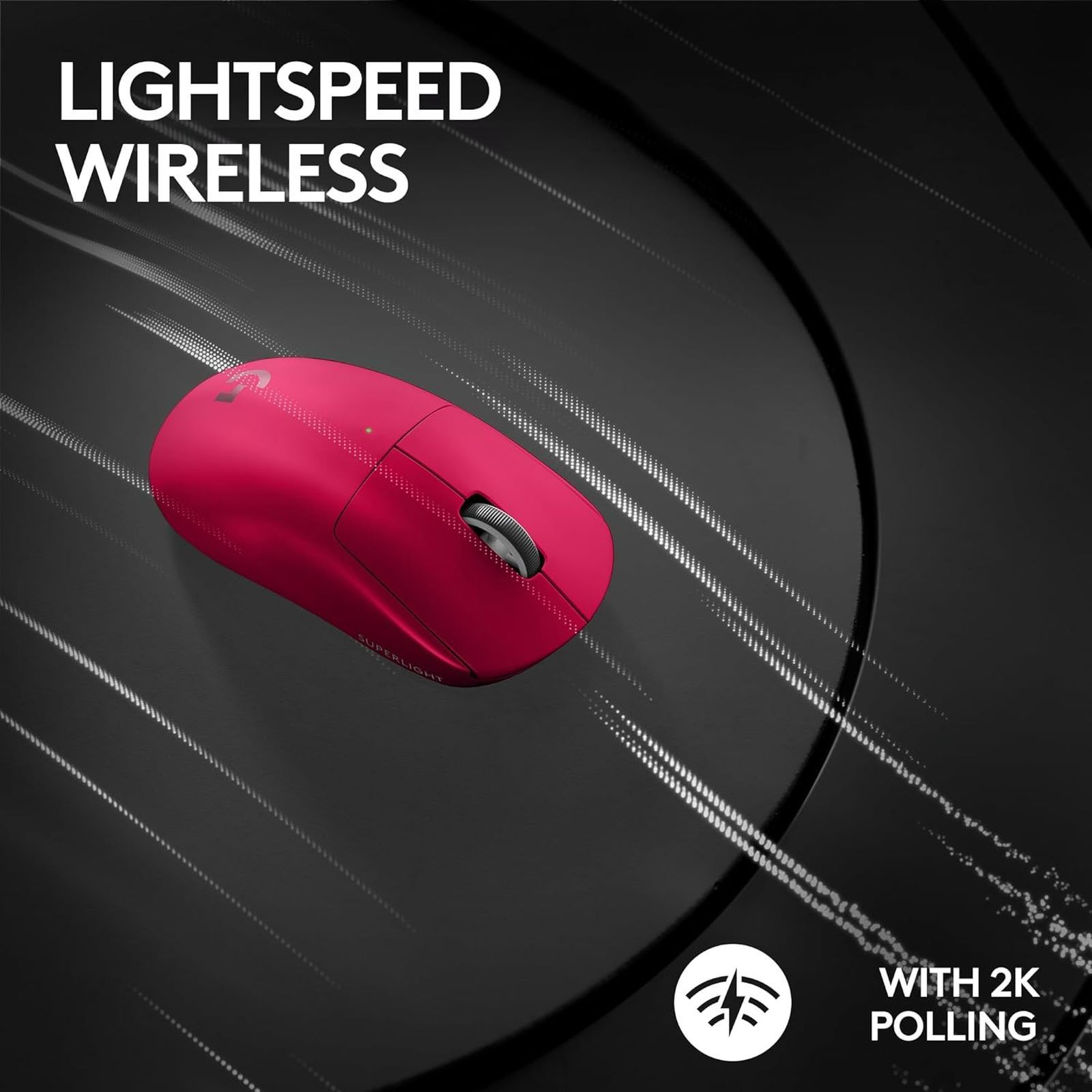 logitech Pro X Superlight 2 Rechargeable Wireless Optical Gaming Mouse with Lightforce Hybrid Switches (32000 DPI Adjustable, No Additive PTFE Feet, Pink)_13