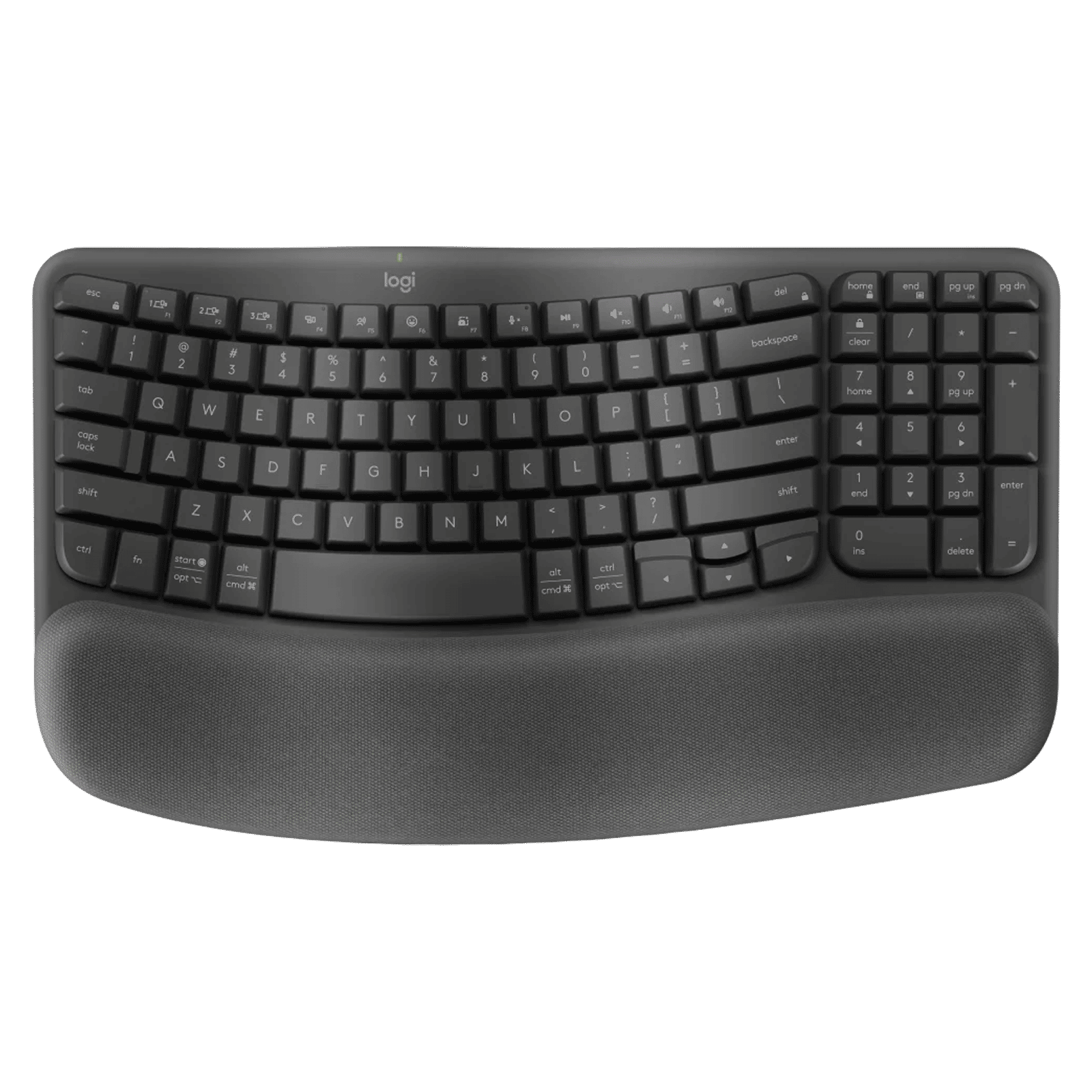 logitech Wave Keys Bluetooth Wireless Keyboard with Cushioned Palm Rest (Easy Switch Keys, Graphite) logitech Wave Keys Bluetooth Wireless Keyboard with Cushioned Palm Rest (Easy Switch Keys, Graphite)_1