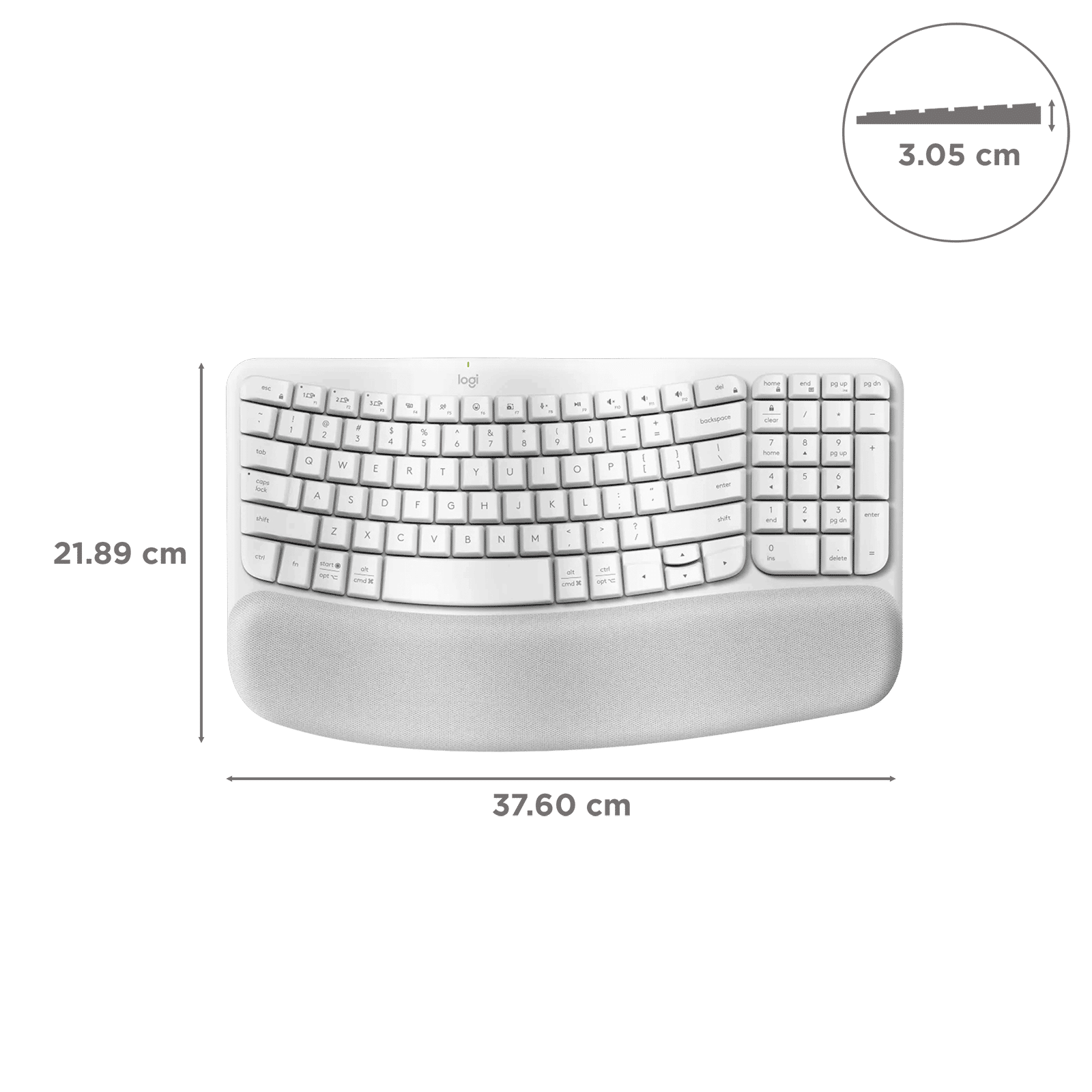 logitech Wave Keys Bluetooth Wireless Keyboard with Cushioned Palm Rest (Easy Switch Keys, Off White) logitech Wave Keys Bluetooth Wireless Keyboard with Cushioned Palm Rest (Easy Switch Keys, Off White)_2