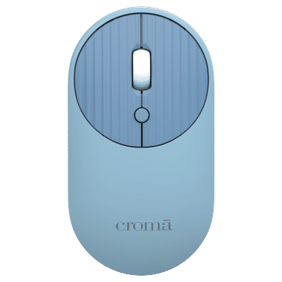 Croma 2.4 GHz Wireless Optical Mouse with
                      Power Saving Feature (1600 DPI Adjustable,
                      Ambidextrous Design, Blue)