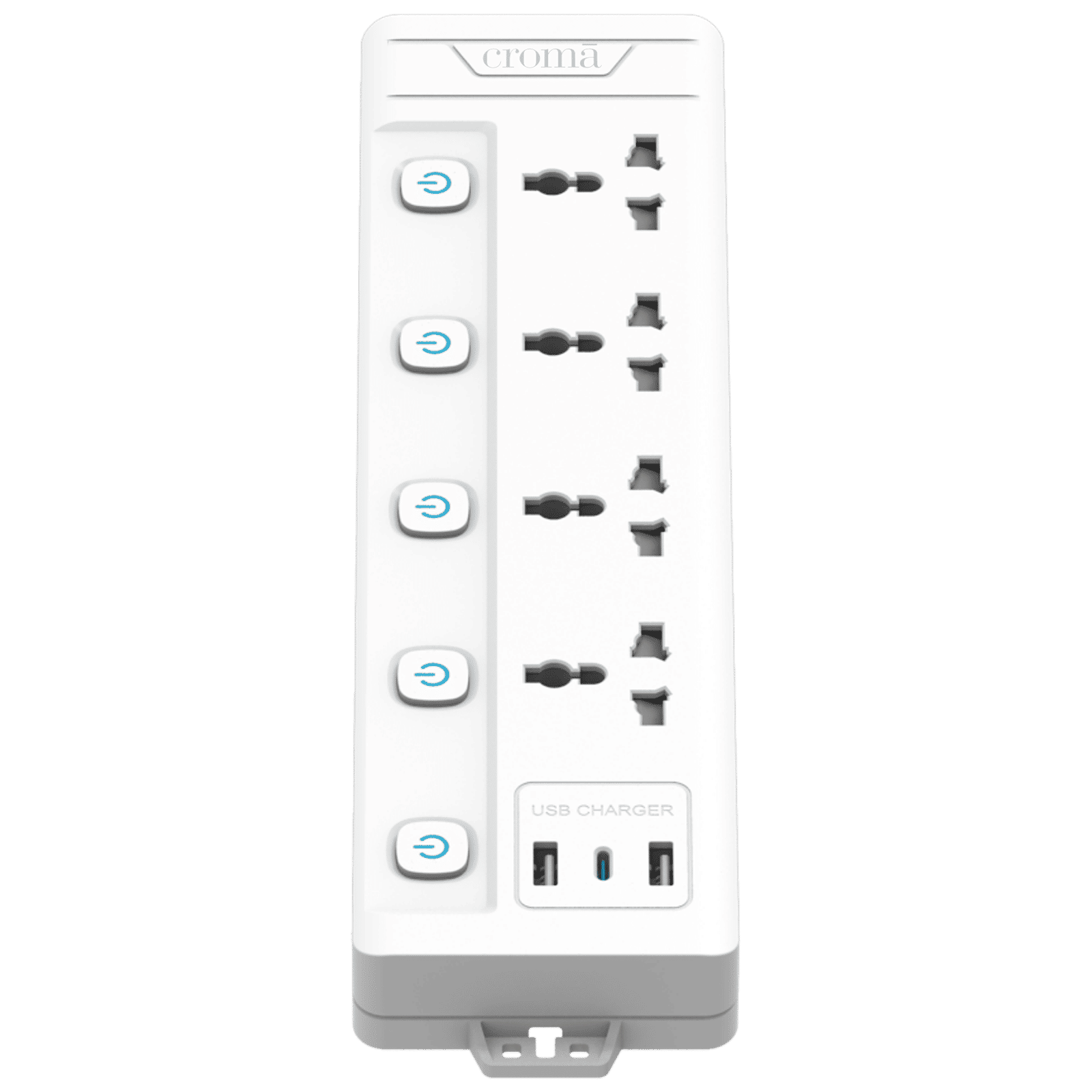 Croma 6 Amps 4 Sockets Surge Protector with Individual Switch (2 Meters, Child Safety Shutters, CRSP4WYSPA266202, White)_5