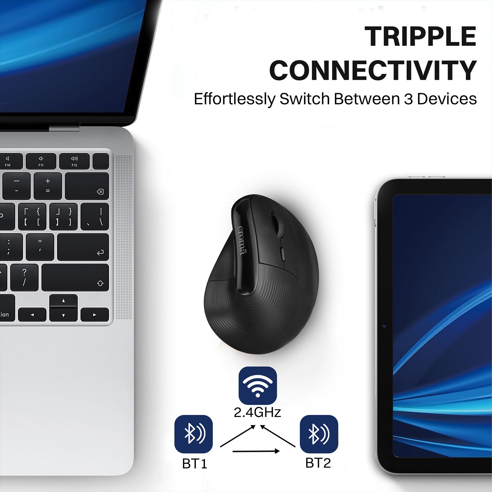 Croma Wireless Mouse with Ergonomics Design (4000 DPI Adjustable, 6 Buttons, Black)_15