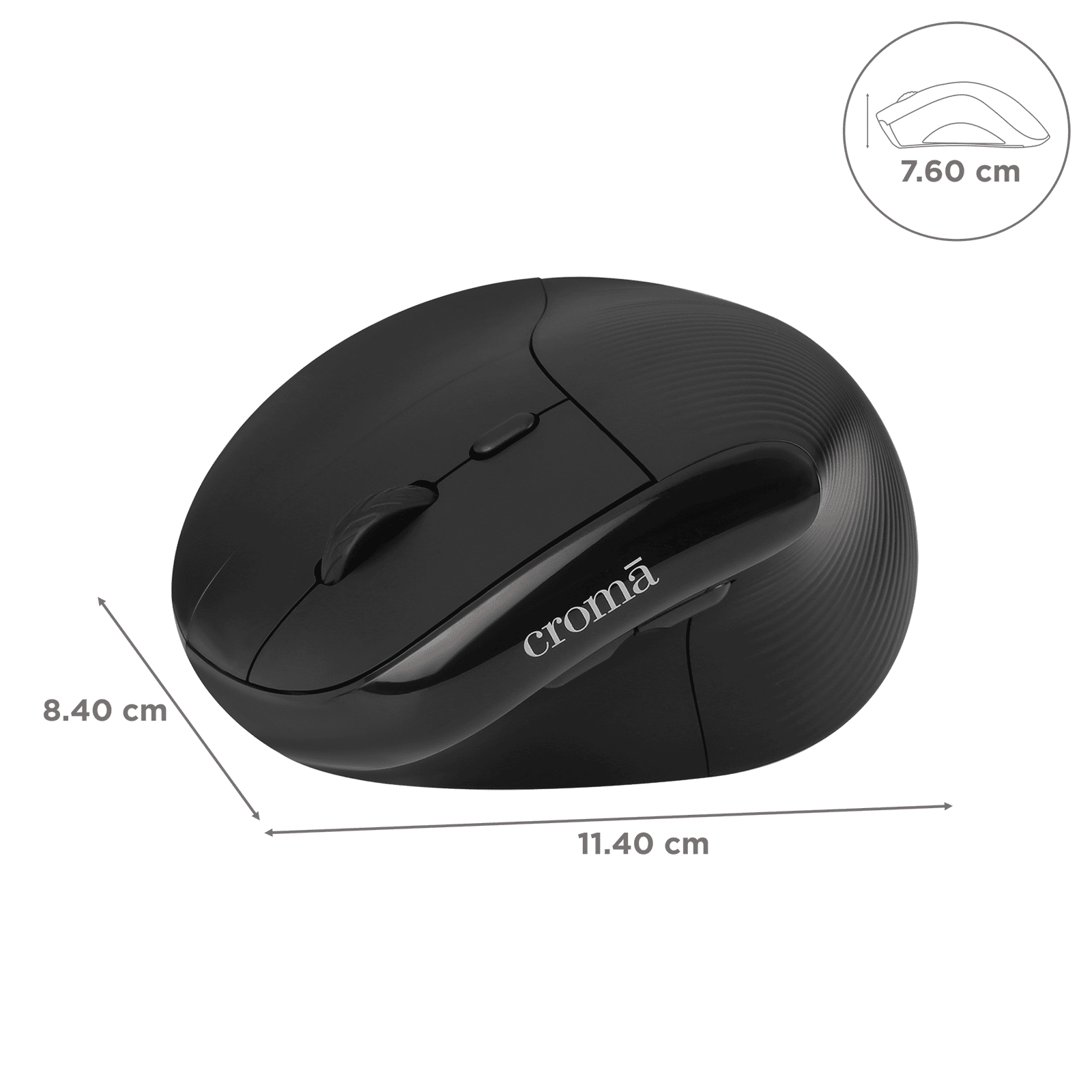 Croma Wireless Mouse with Ergonomics Design (4000 DPI Adjustable, 6 Buttons, Black)_3