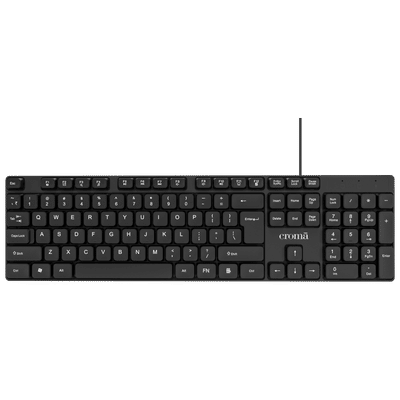 Croma Wired Keyboard with Multimedia
                      Shortcuts (Robust & Compact, Black)