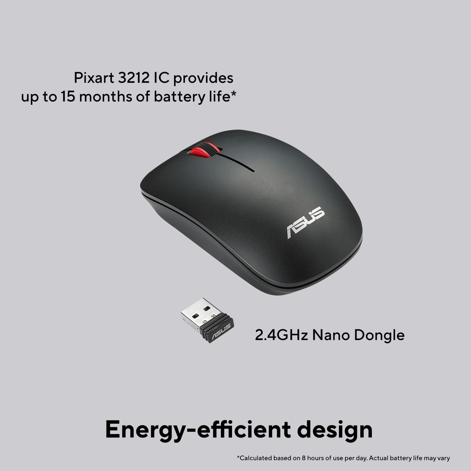 ASUS WT300 Wireless Mouse with 2.4GHz Nano Dongle (1000 to 1600 DPI Adjustable, Optical Sensor, Matte Black) ASUS WT300 Wireless Mouse with 2.4GHz Nano Dongle (1000 to 1600 DPI Adjustable, Optical Sensor, Matte Black)_9