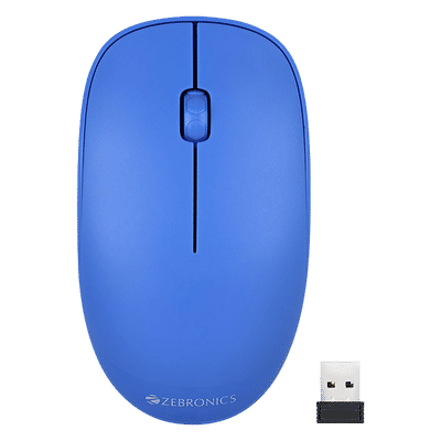 Zebronics Zeb-Haze 2.4GHz Wireless Optical Mouse with 1 Million Click Cycles (1200 DPI Adjustable, Power Saving Mode, Blue)