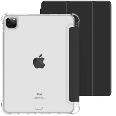 Croma Three Fold Smart Cover for Apple iPad Pro 11 Inch (Shockproof Design, Black)