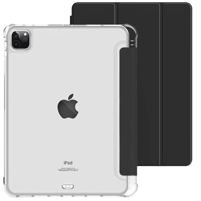 Croma Three Fold Smart Cover for Apple iPad Pro 13 Inch (Shockproof Design, Black)