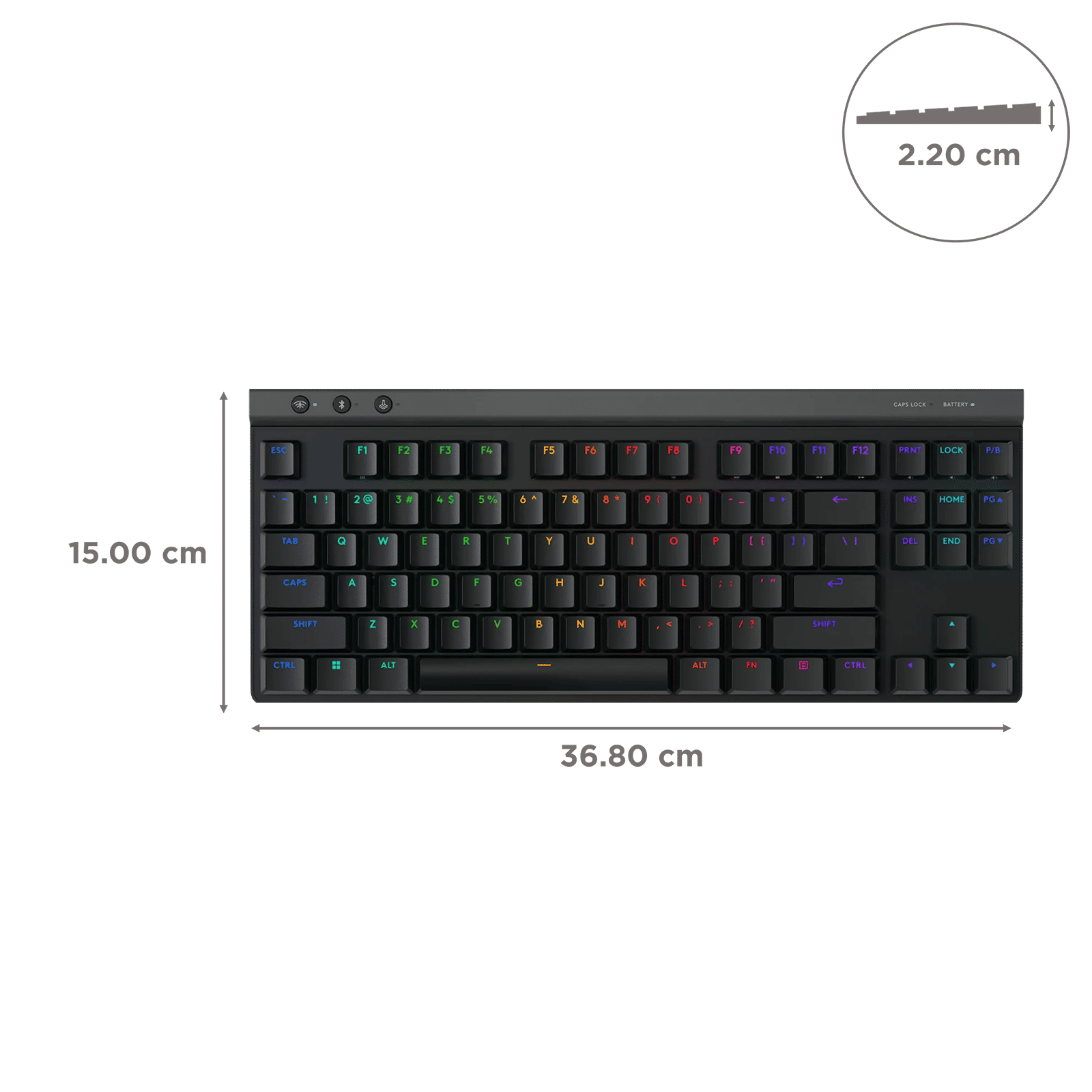 logitech G515 Lightspeed TKL Rechargeable Bluetooth Wireless Gaming Keyboard with Thin Tenkeyless Design (PBT Keycaps, Black) logitech G515 Lightspeed TKL Rechargeable Bluetooth Wireless Gaming Keyboard with Thin Tenkeyless Design (PBT Keycaps, Black)_3