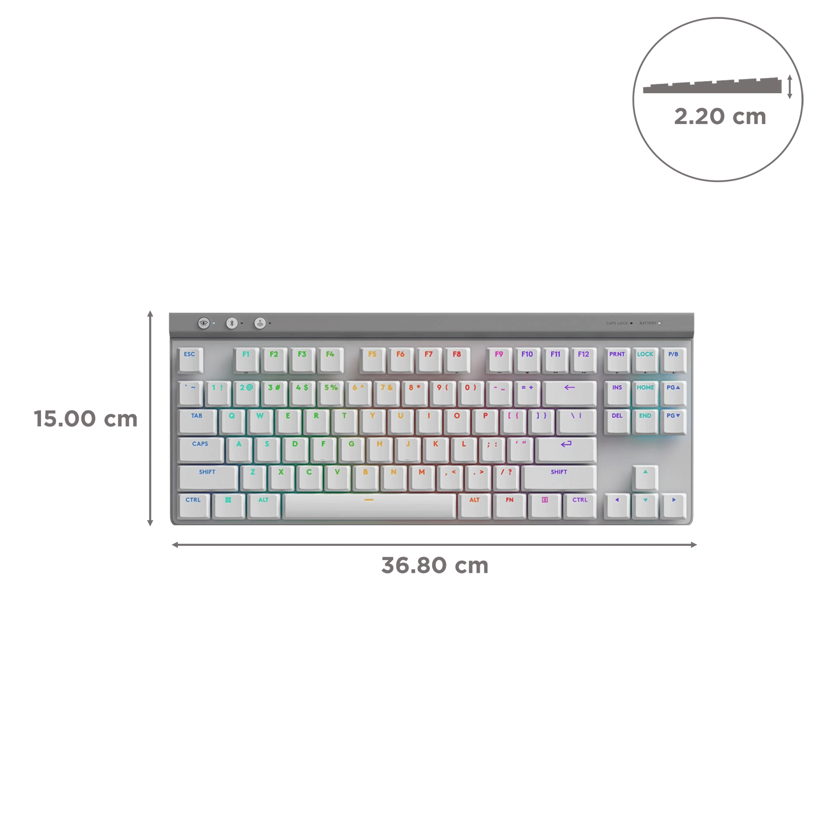 logitech G515 LIGHTSPEED TKL Rechargeable Wireless Gaming Keyboard with Tri-mode Connectivity (GL Mechanical Switches, White)_2