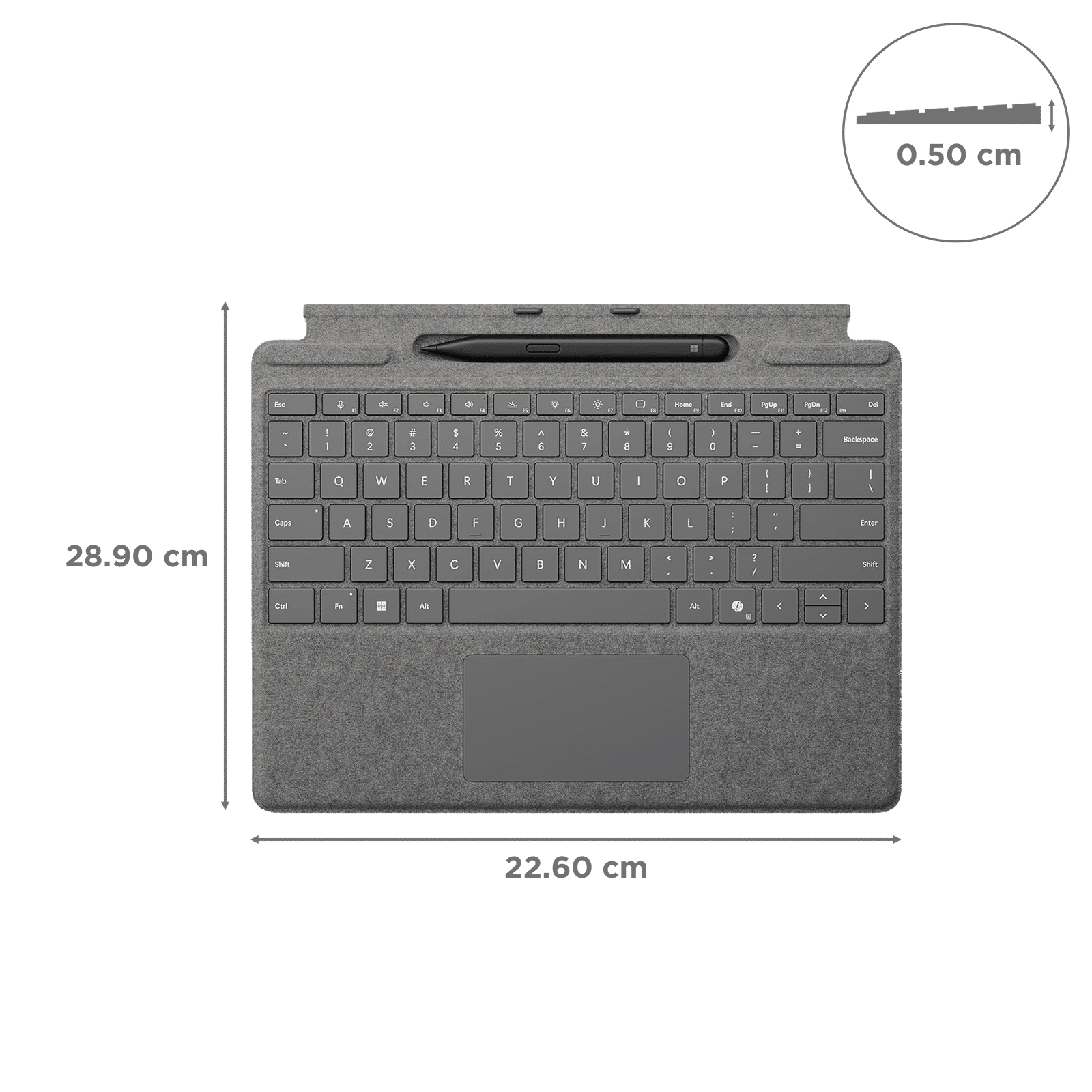 Microsoft EP2-01831 Wireless Keyboard Case for Surface Pro (11th Gen) with Slim Pen (78 Backlit Keys, Platinum) Microsoft EP2-01831 Wireless Keyboard Case for Surface Pro (11th Gen) with Slim Pen (78 Backlit Keys, Platinum)_2
