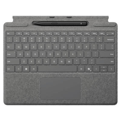 Microsoft EP2-01831 Wireless Keyboard for Surface Pro (11th Gen) with Slim Pen (78 Backlit Keys, Platinum)