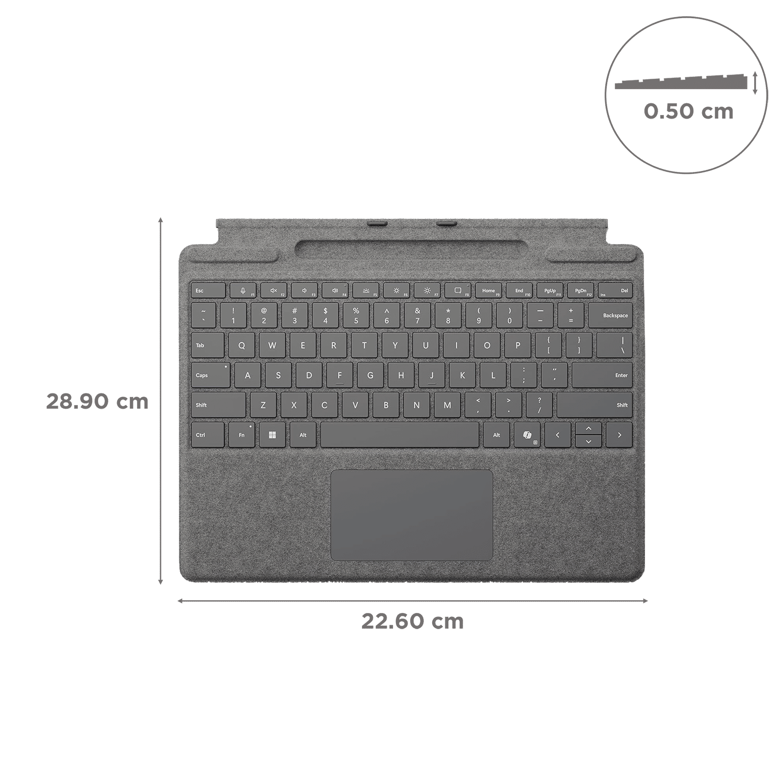Microsoft EP2-01842 Wireless Keyboard Case for Surface Pro (11th Gen) with Pen Storage (78 Backlit Keys, Platinum) Microsoft EP2-01842 Wireless Keyboard Case for Surface Pro (11th Gen) with Pen Storage (78 Backlit Keys, Platinum)_2