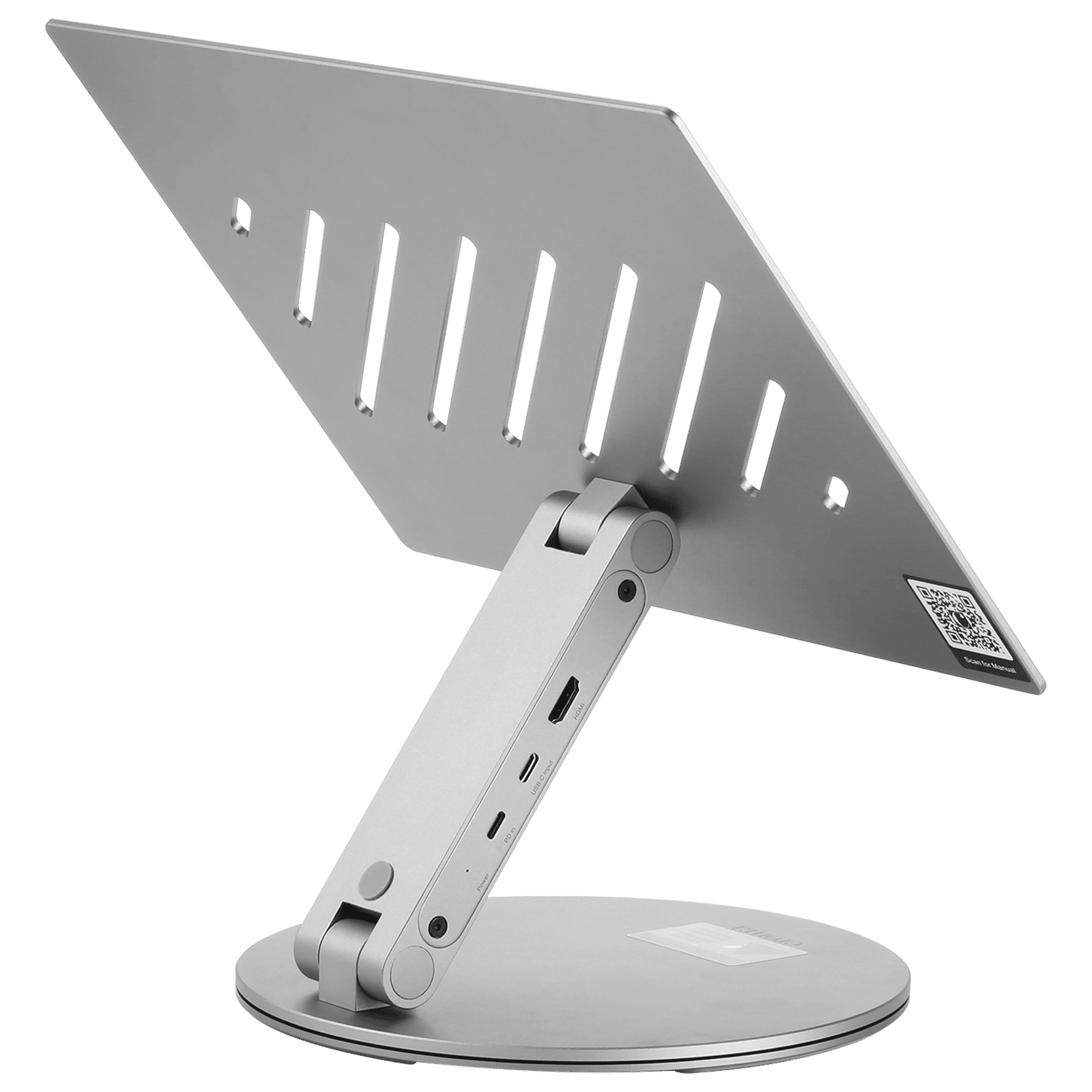 Croma Stand For Laptops Up to 15.6 Inch (Built-in Type-C hub, Silver)_3