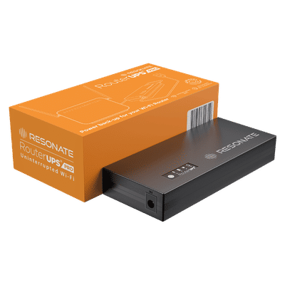 RESONATE RouterUPS Pro UPS for WiFi Router (Up to 10 Hours Power Backup, CRU12V3A, Black)