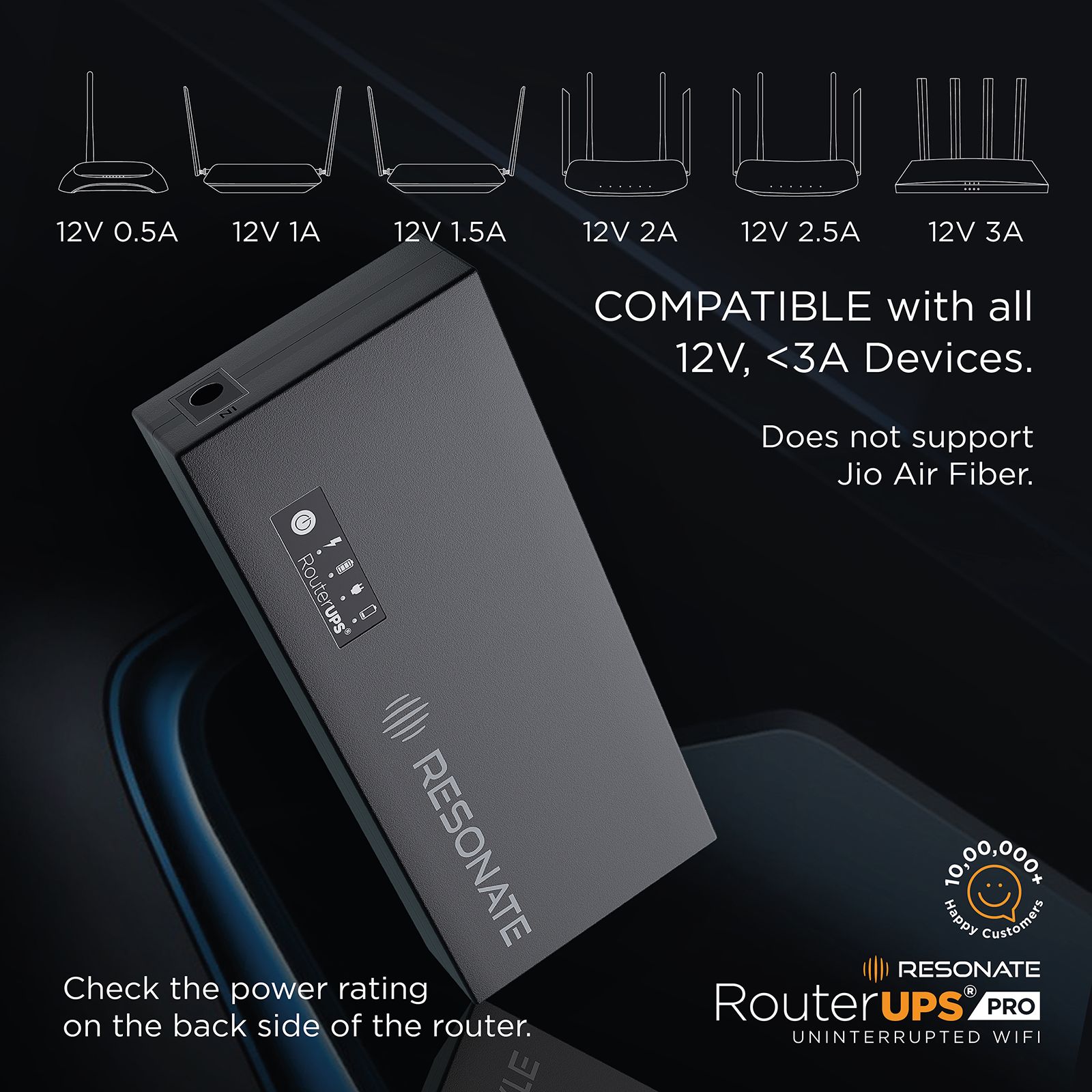 RESONATE RouterUPS Pro UPS for WiFi Router (Up to 6 Hours Power Backup, CRU12V3A, Black) RESONATE RouterUPS Pro UPS for WiFi Router (Up to 6 Hours Power Backup, CRU12V3A, Black)_4