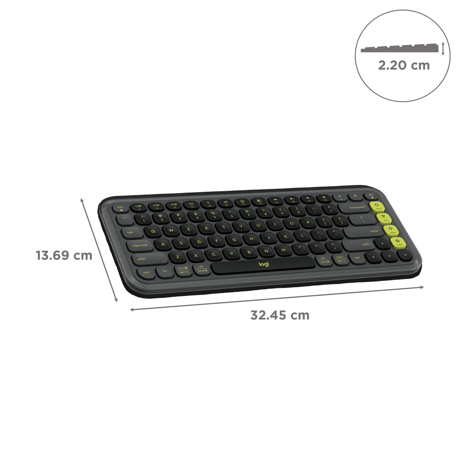 logitech POP Icon Keys Bluetooth Wireless Keyboard with Customizable Action Keys (Easy Switch Keys, Graphite and Green) logitech POP Icon Keys Bluetooth Wireless Keyboard with Customizable Action Keys (Easy Switch Keys, Graphite and Green)_2