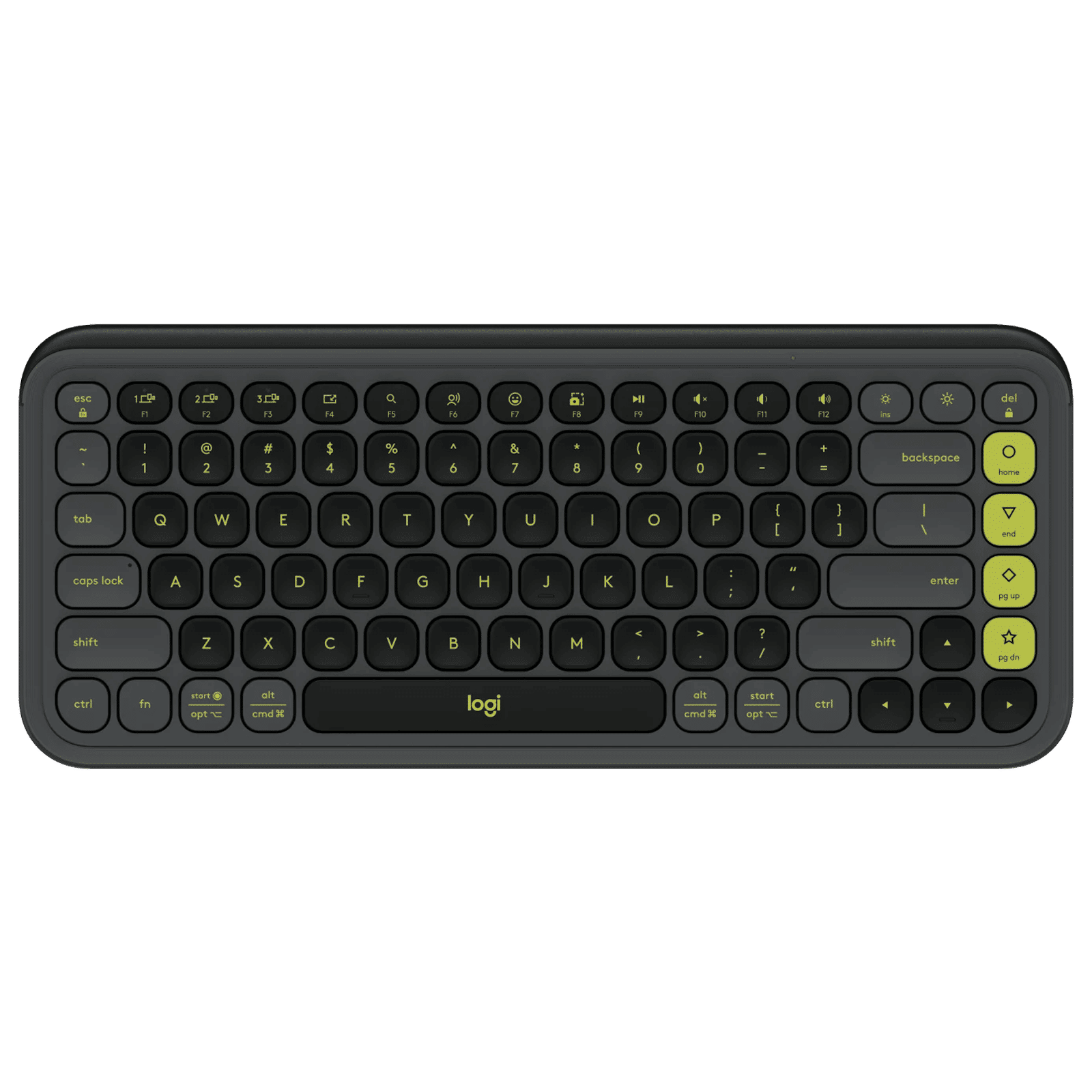 logitech POP Icon Keys Bluetooth Wireless Keyboard with Customizable Action Keys (Easy Switch Keys, Graphite and Green) logitech POP Icon Keys Bluetooth Wireless Keyboard with Customizable Action Keys (Easy Switch Keys, Graphite and Green)_1