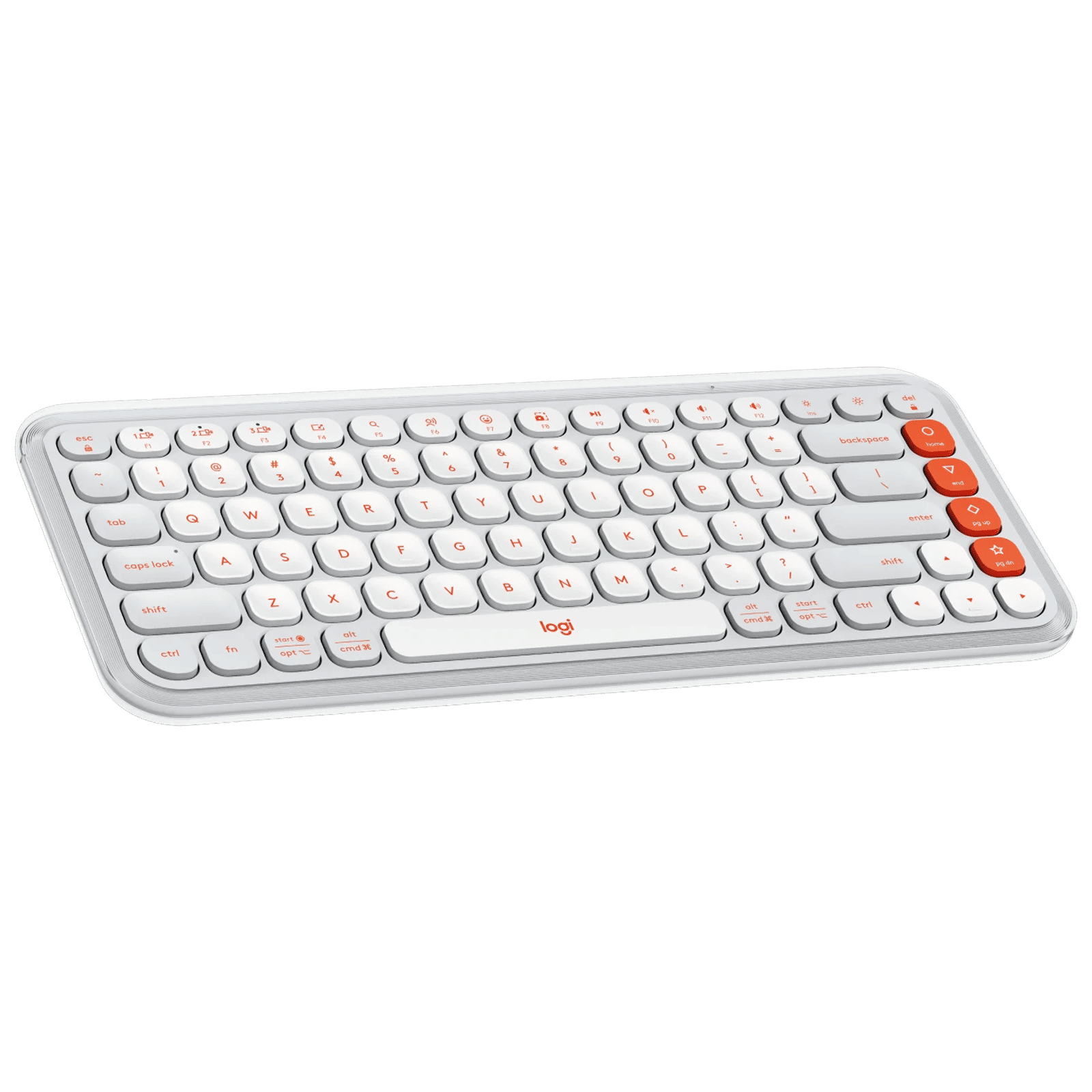 logitech POP Icon Keys Bluetooth Wireless Keyboard with Customizable Action Keys (Easy Switch Keys, Off White and Orange)_3