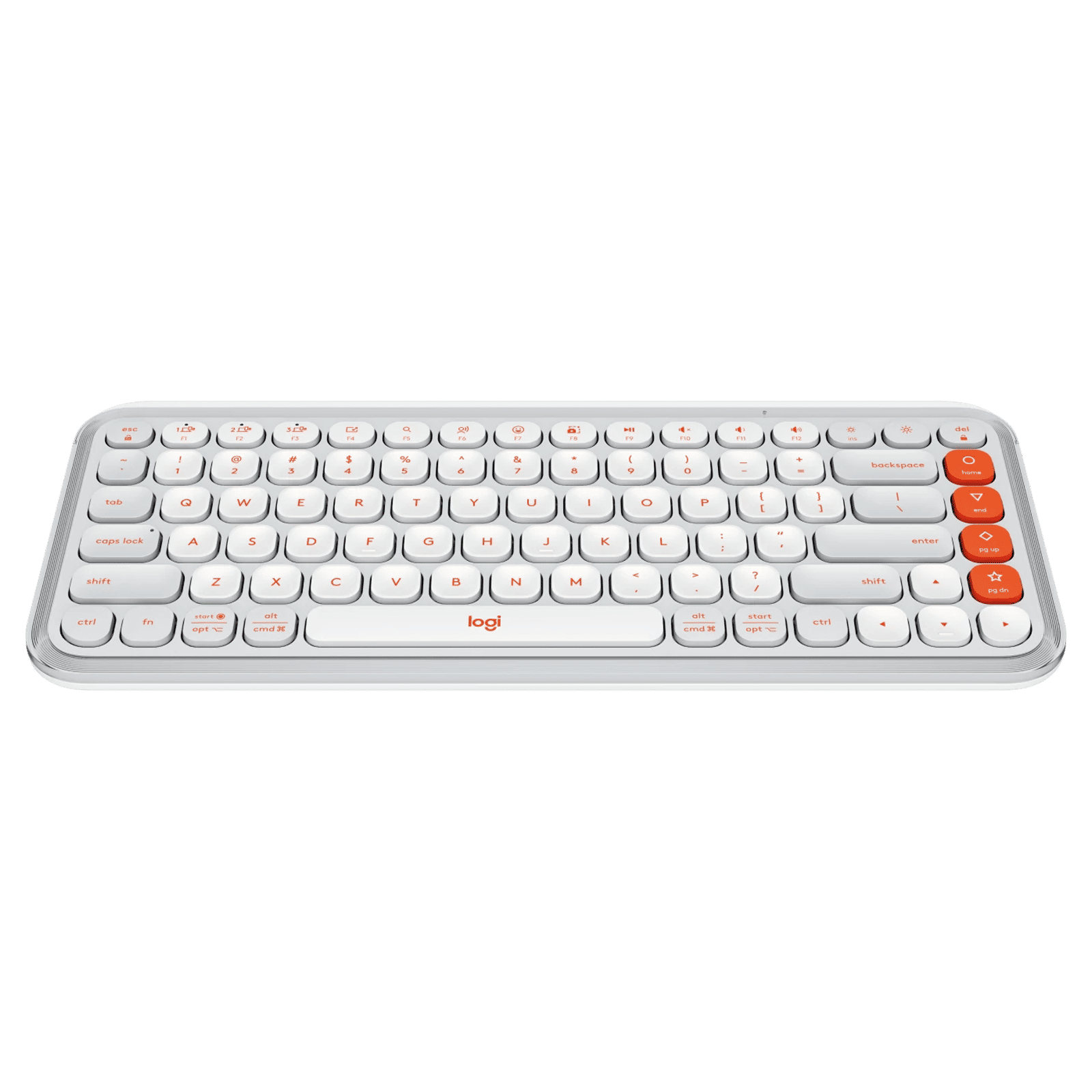 logitech POP Icon Keys Bluetooth Wireless Keyboard with Customizable Action Keys (Easy Switch Keys, Off White and Orange)_5