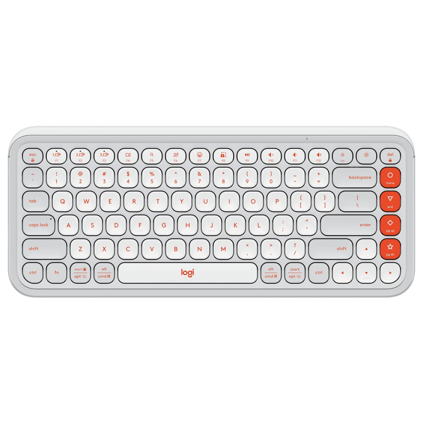 logitech POP Icon Keys Bluetooth Wireless Keyboard with Customizable Action Keys (Easy Switch Keys, Off White and Orange)_1