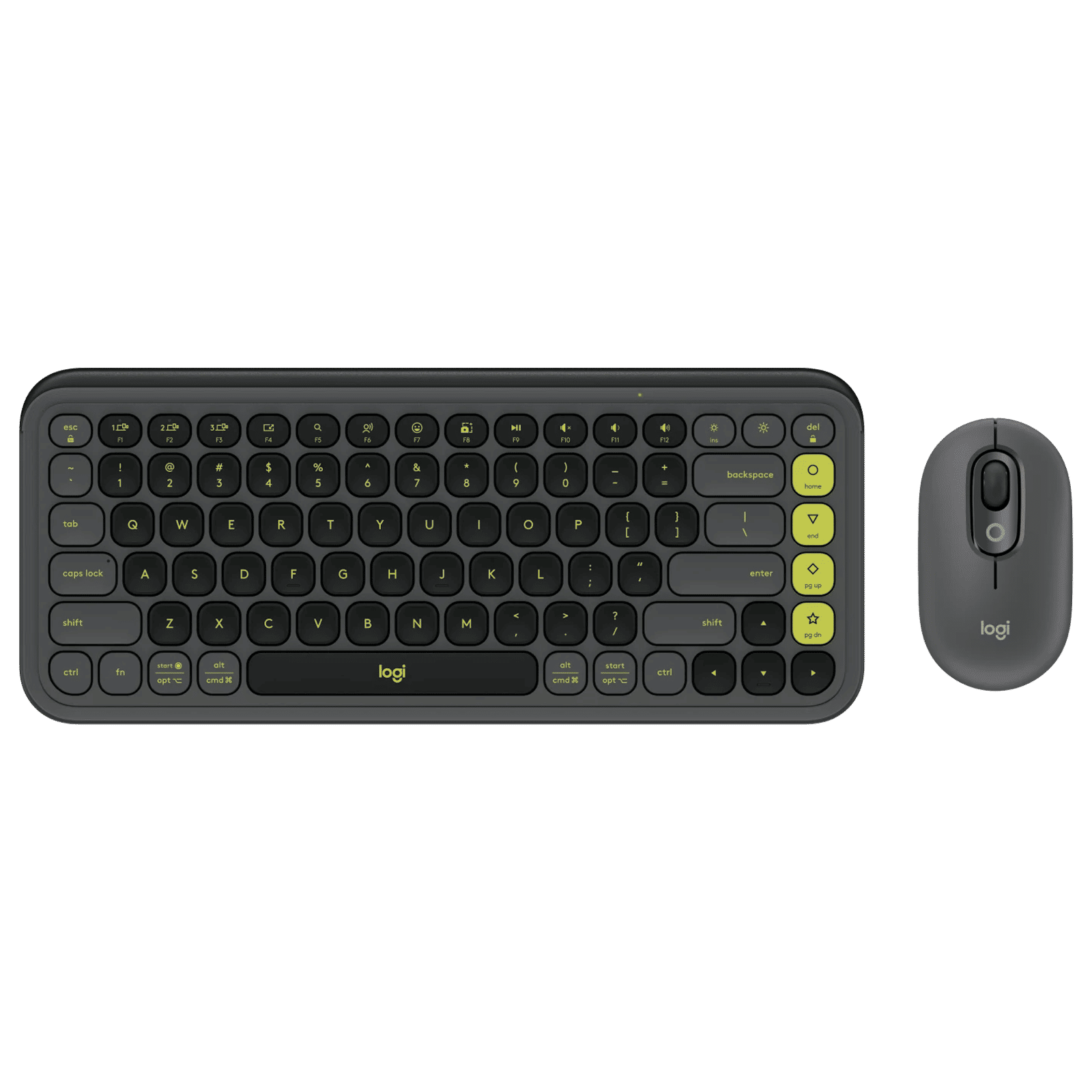 logitech POP Icon Wireless Keyboard & Mouse Combo (400DPI, Made with Recycled Plastic, Graphite and Green) logitech POP Icon Wireless Keyboard & Mouse Combo (400DPI, Made with Recycled Plastic, Graphite and Green)_1