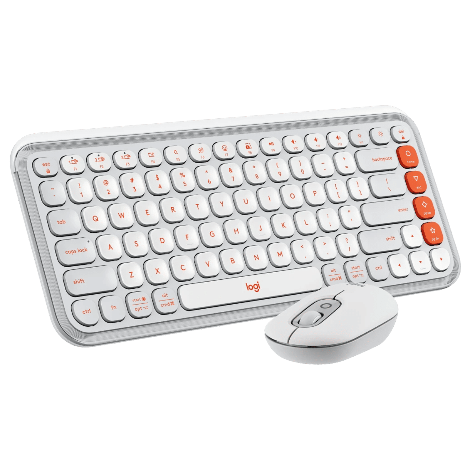 logitech POP Icon Wireless Keyboard & Mouse Combo (400DPI, Made with Recycled Plastic, Off White and Orange) logitech POP Icon Wireless Keyboard & Mouse Combo (400DPI, Made with Recycled Plastic, Off White and Orange)_2