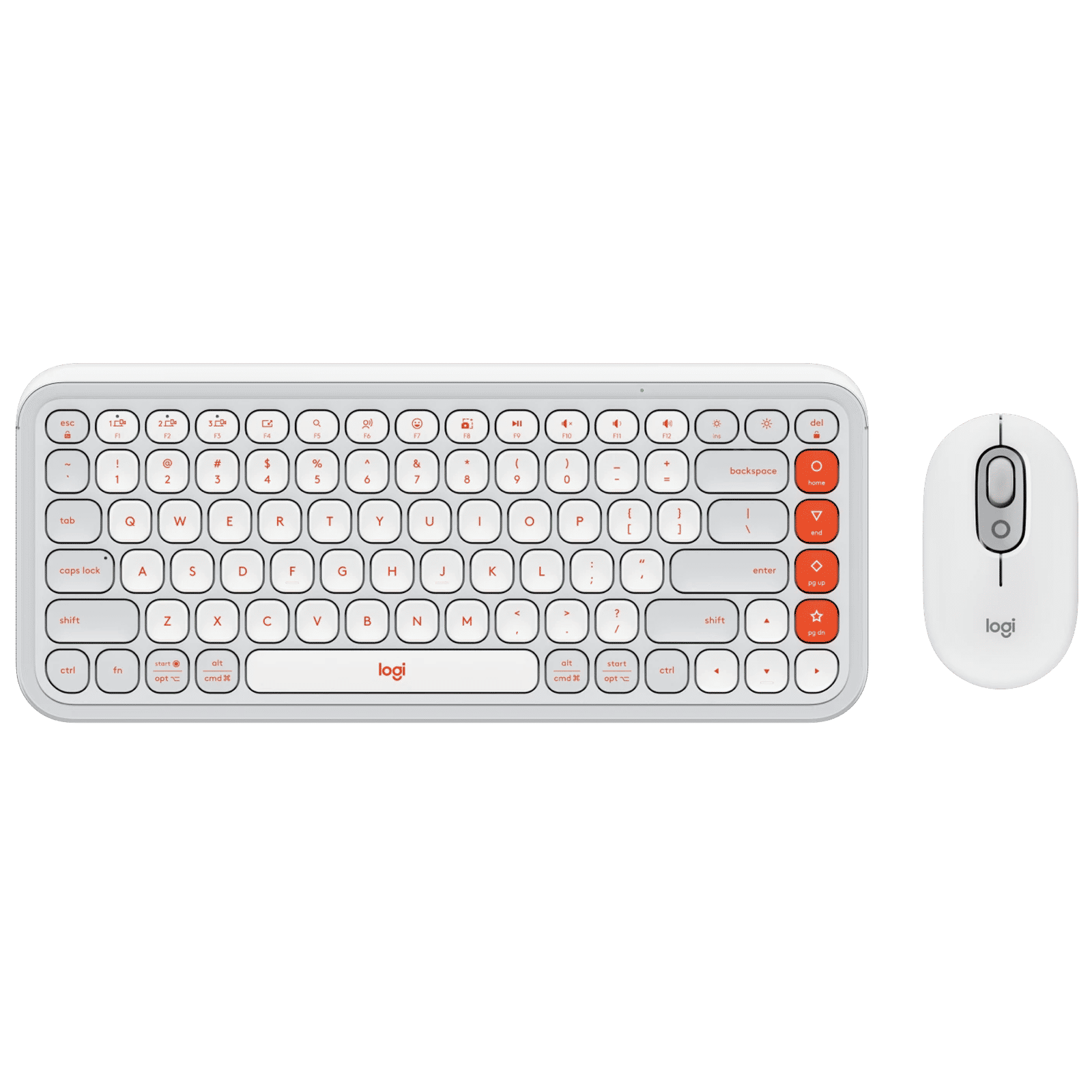 logitech POP Icon Wireless Keyboard & Mouse Combo (400DPI, Made with Recycled Plastic, Off White and Orange) logitech POP Icon Wireless Keyboard & Mouse Combo (400DPI, Made with Recycled Plastic, Off White and Orange)_1