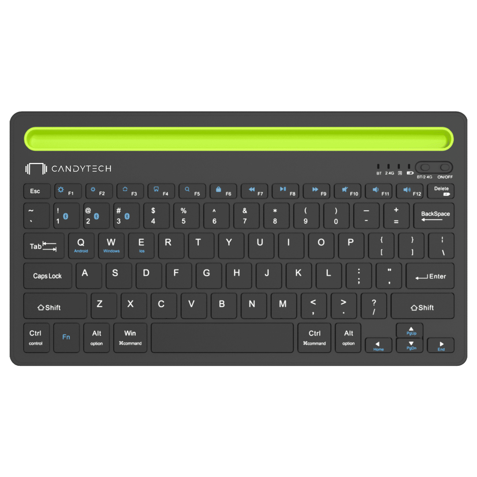 Candytech Hydra Pad Bluetooth Keyboard for Tablets with Type C Charging (Compact Size, Black) Candytech Hydra Pad Bluetooth Keyboard for Tablets with Type C Charging (Compact Size, Black)_1