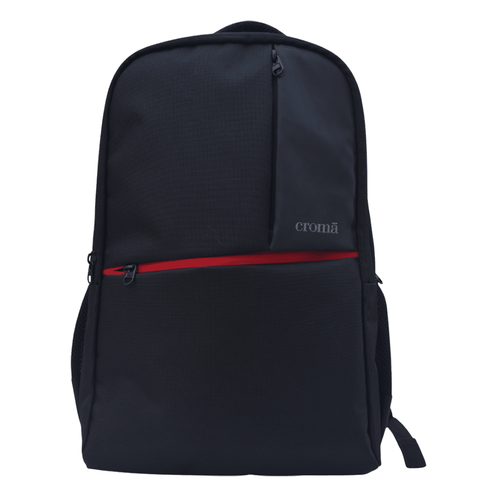 Croma Basic Polyester Laptop Backpack for 15.6 Inch Laptop (20 L, Trolley Hang Strap, Black) Croma Basic Polyester Laptop Backpack for 15.6 Inch Laptop (20 L, Trolley Hang Strap, Black)_1