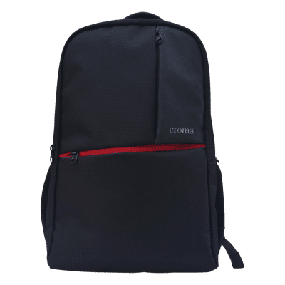 Croma Basic Polyester Laptop Backpack for
                      15.6 Inch Laptop (20 L, Trolley Hang Strap,
                      Black)