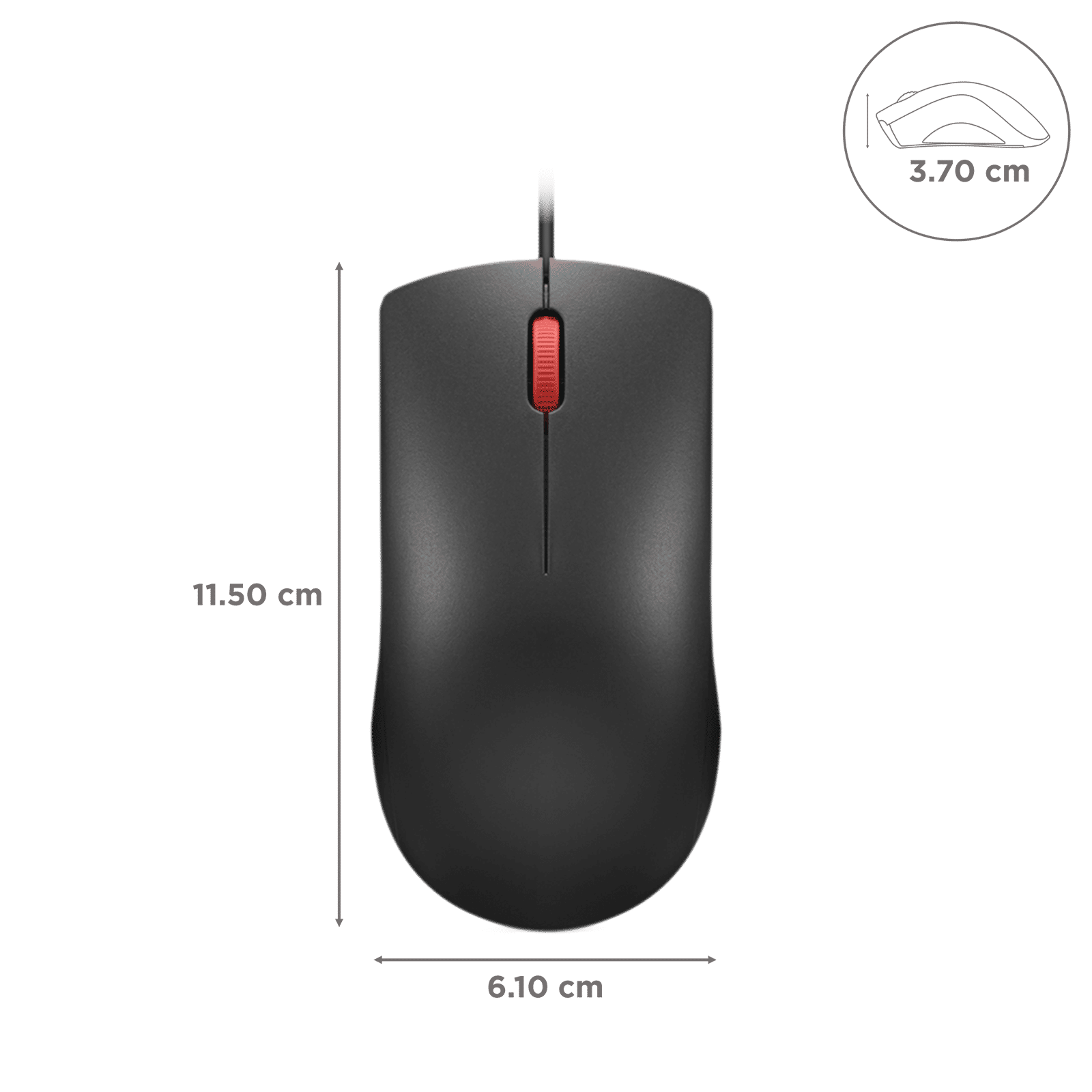 Lenovo 120 Wired Optical Mouse (1600 DPI, Ambidextrous Design, Black) Lenovo 120 Wired Optical Mouse (1600 DPI, Ambidextrous Design, Black)_2