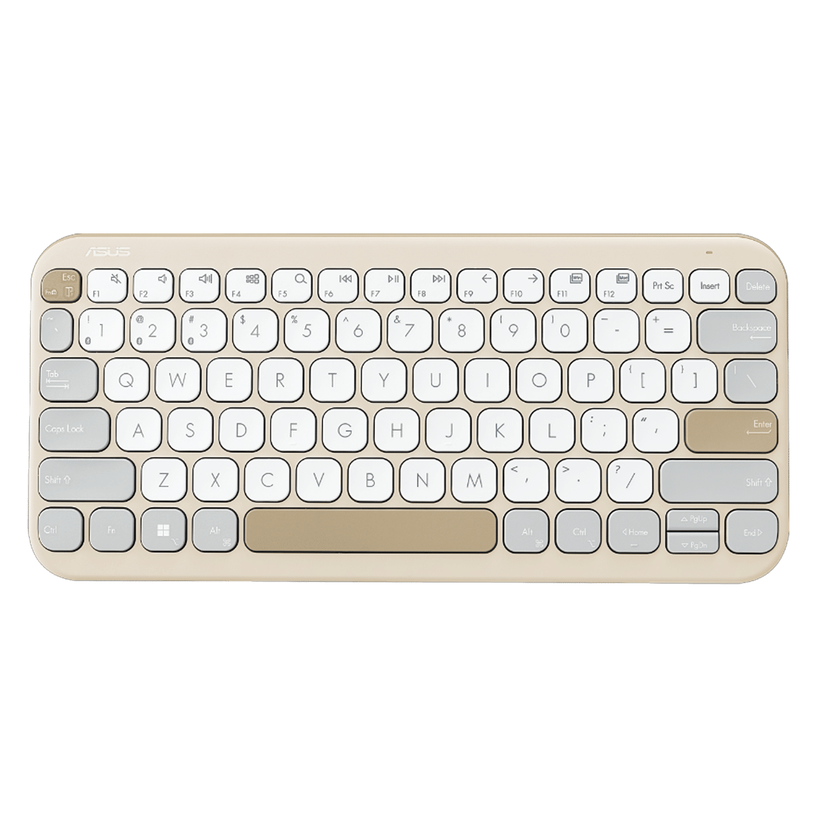 ASUS Marshmallow KW100-OM Bluetooth 5.0 Wireless Keyboard with Up to 3 Devices Connectivity (1.6mm Travel Distance, Oat Milk) ASUS Marshmallow KW100-OM Bluetooth 5.0 Wireless Keyboard with Up to 3 Devices Connectivity (1.6mm Travel Distance, Oat Milk)_1