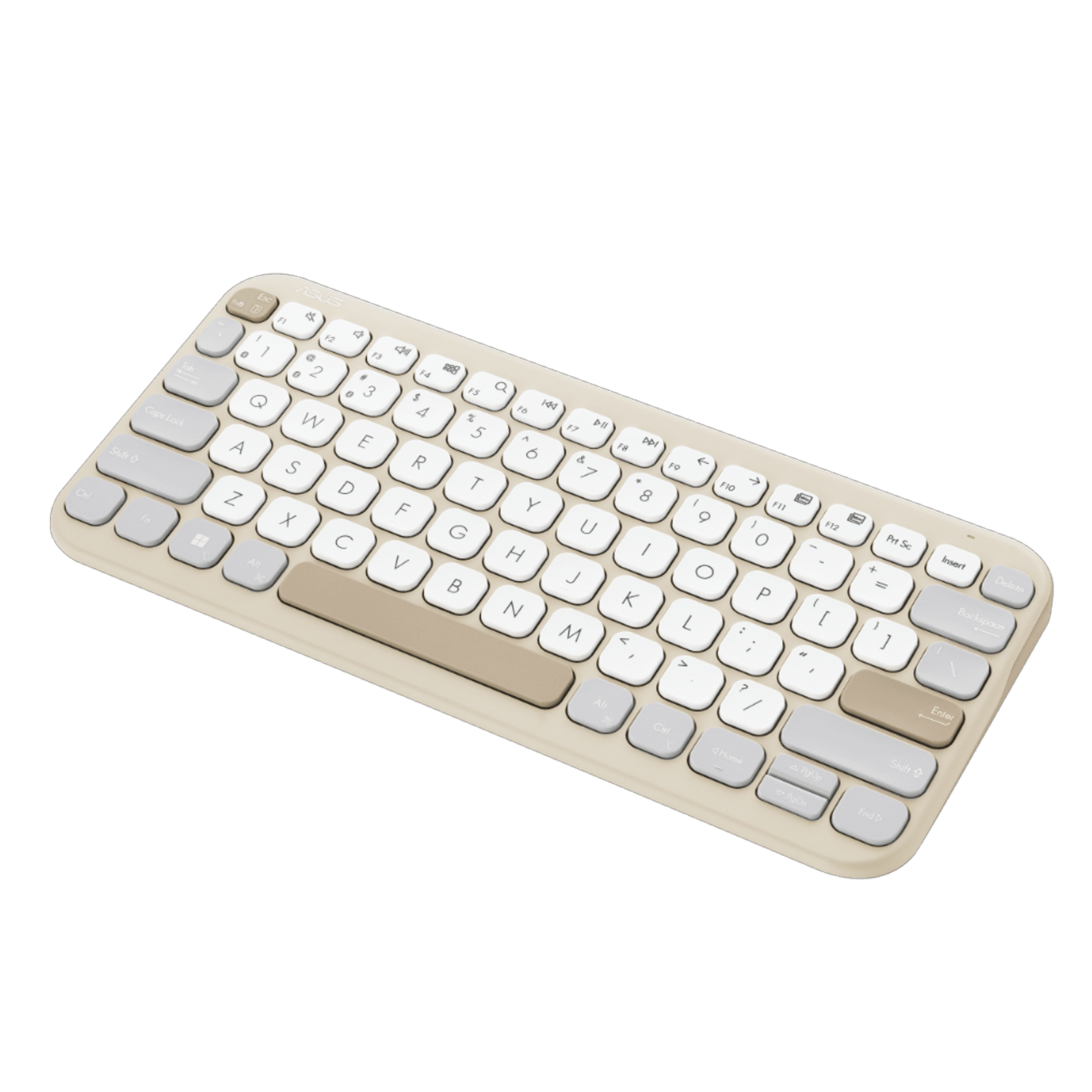 ASUS Marshmallow KW100-OM Bluetooth 5.0 Wireless Keyboard with Up to 3 Devices Connectivity (1.6mm Travel Distance, Oat Milk) ASUS Marshmallow KW100-OM Bluetooth 5.0 Wireless Keyboard with Up to 3 Devices Connectivity (1.6mm Travel Distance, Oat Milk)_6