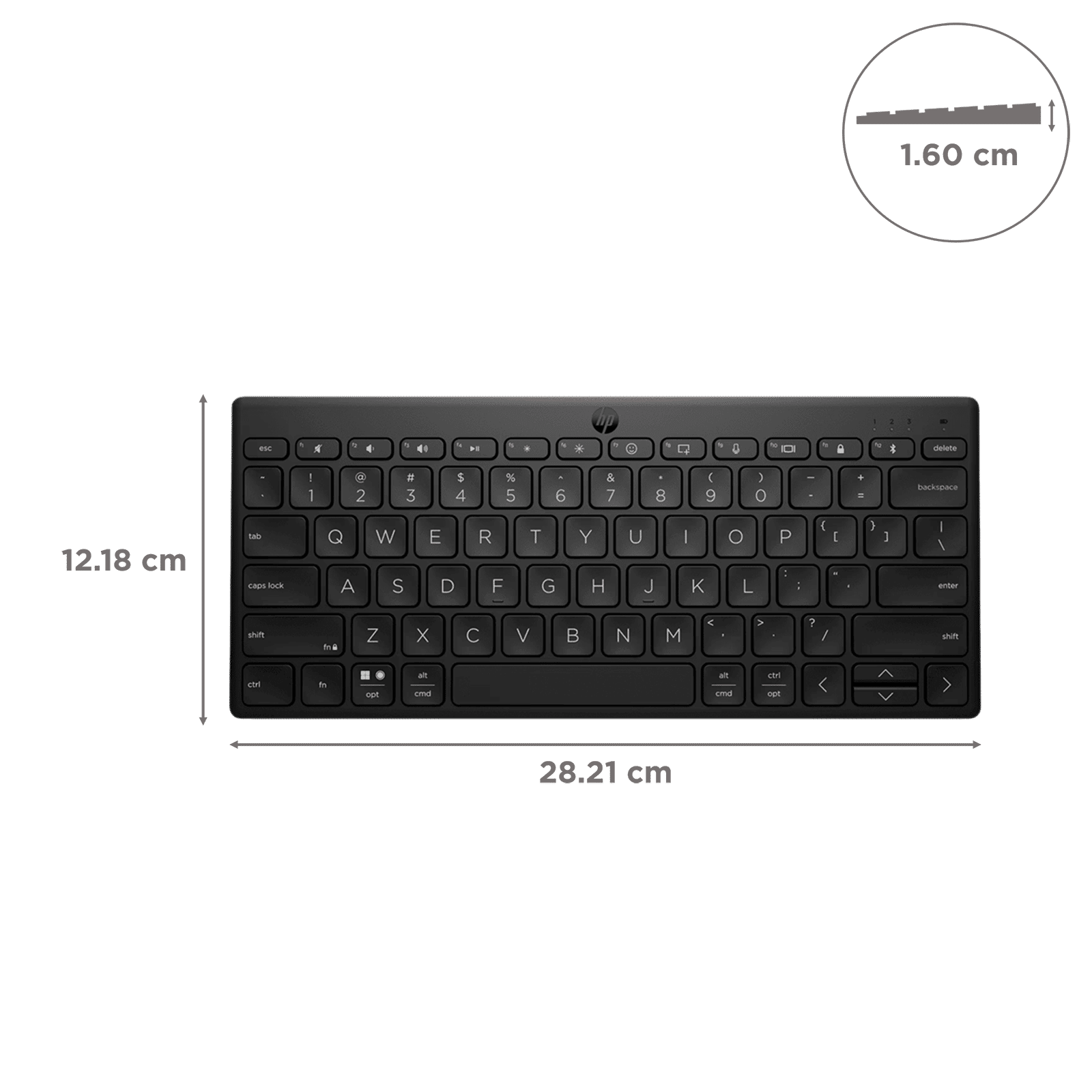 HP 350 Bluetooth 5.2 Wireless Keyboard with Up to 3 Devices Connectivity (OS Auto-Detection, Black) HP 350 Bluetooth 5.2 Wireless Keyboard with Up to 3 Devices Connectivity (OS Auto-Detection, Black)_2