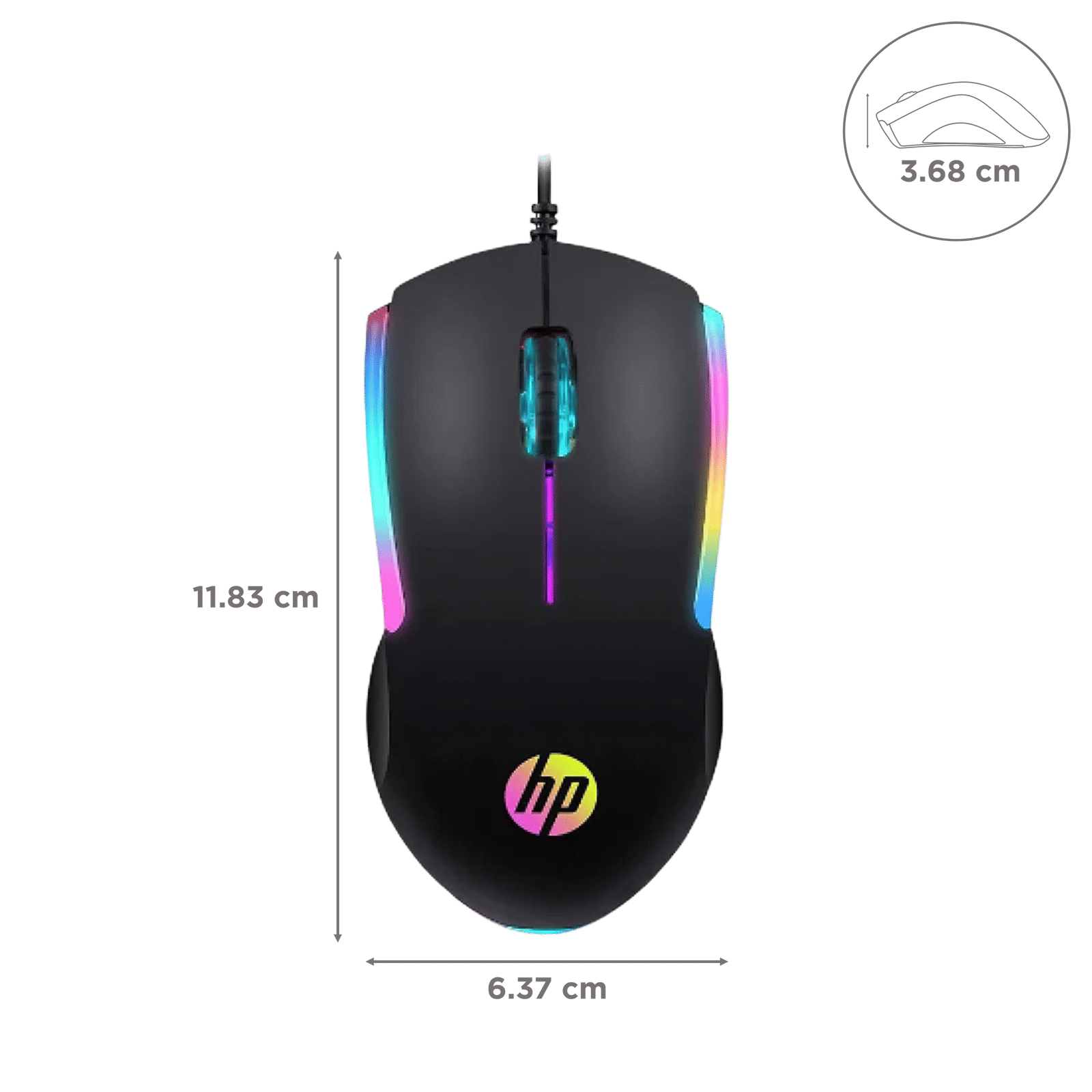HP M160 Wired Gaming Mouse with LED Backlight (1600 DPI Adjustable, Ergonomic Design, Black) HP M160 Wired Gaming Mouse with LED Backlight (1600 DPI Adjustable, Ergonomic Design, Black)_2