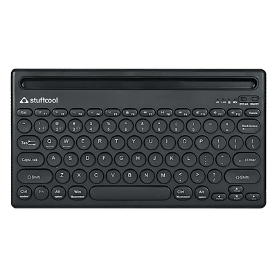 stuffcool BK-720 Rechargeable Bluetooth
                      Wireless Keyboard with LED Indicator (Multi Device
                      Connection, Black)