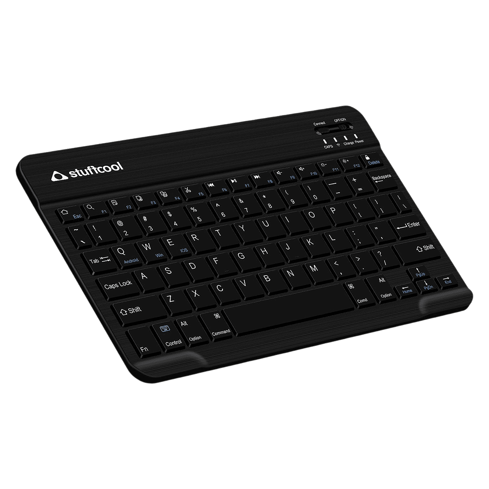 stuffcool BK-630 Rechargeable Bluetooth Wireless Keyboard with LED Indicator (On/Off Switch, Black)_5