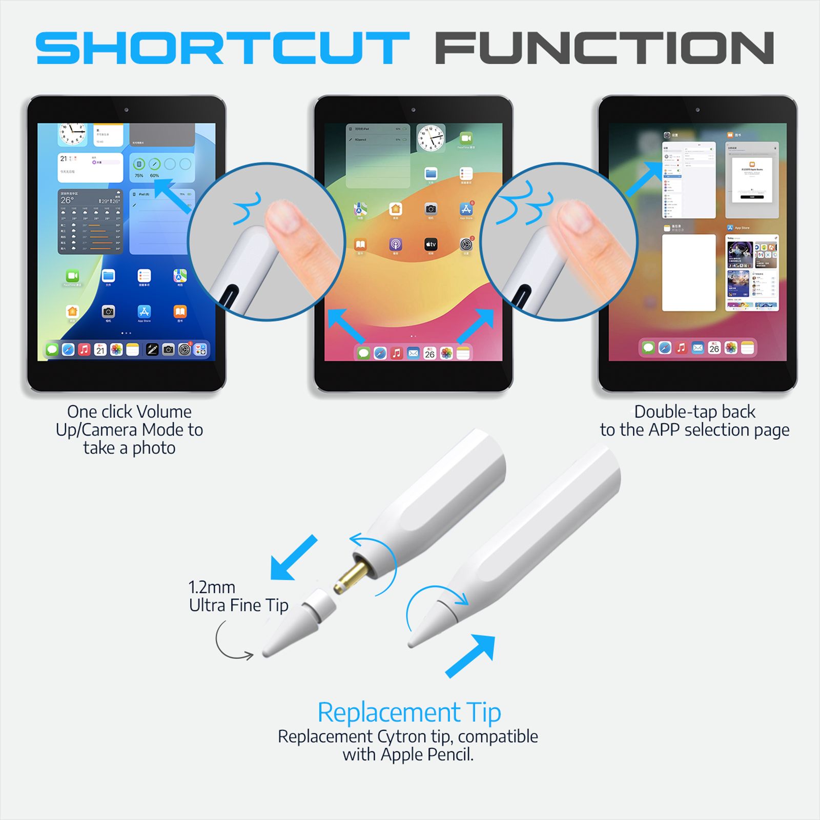CYTRON Pencil For iPad (Magnetic Attach, WR01C, White)_7