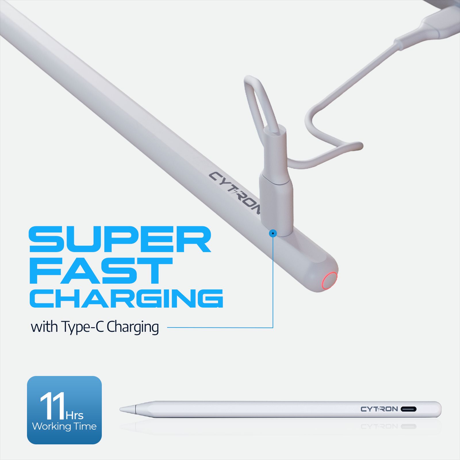 CYTRON Pencil For iPad (Magnetic Attach, WR01C, White)_4