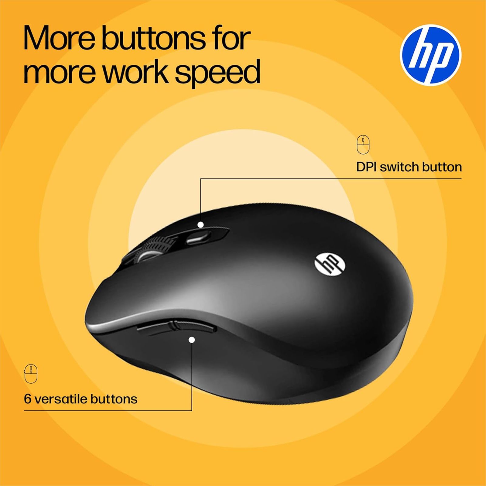 HP M190 2.4 GHz Wireless Optical Performance Mouse (1600 DPI Adjustable, Ambidextrous Design, Black) HP M190 2.4 GHz Wireless Optical Performance Mouse (1600 DPI Adjustable, Ambidextrous Design, Black)_5