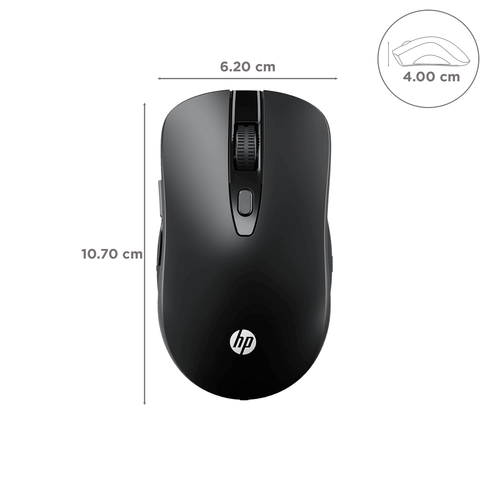 HP M190 2.4 GHz  Wireless Optical Performance Mouse (1600 DPI Adjustable, Ambidextrous Design, Black)_3