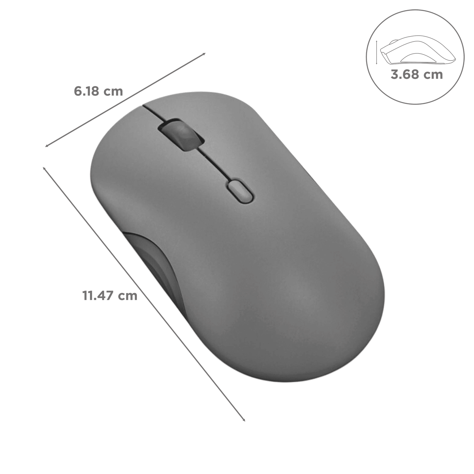 Lenovo 350 Silent Bluetooth 5.3 Wireless Optical Performance Mouse with Customizable Buttons (2400 DPI Adjustable, Full-size Ambidextrous Ergonomic, Luna Grey) Lenovo 350 Silent Bluetooth 5.3 Wireless Optical Performance Mouse with Customizable Buttons (2400 DPI Adjustable, Full-size Ambidextrous Ergonomic, Luna Grey)_3