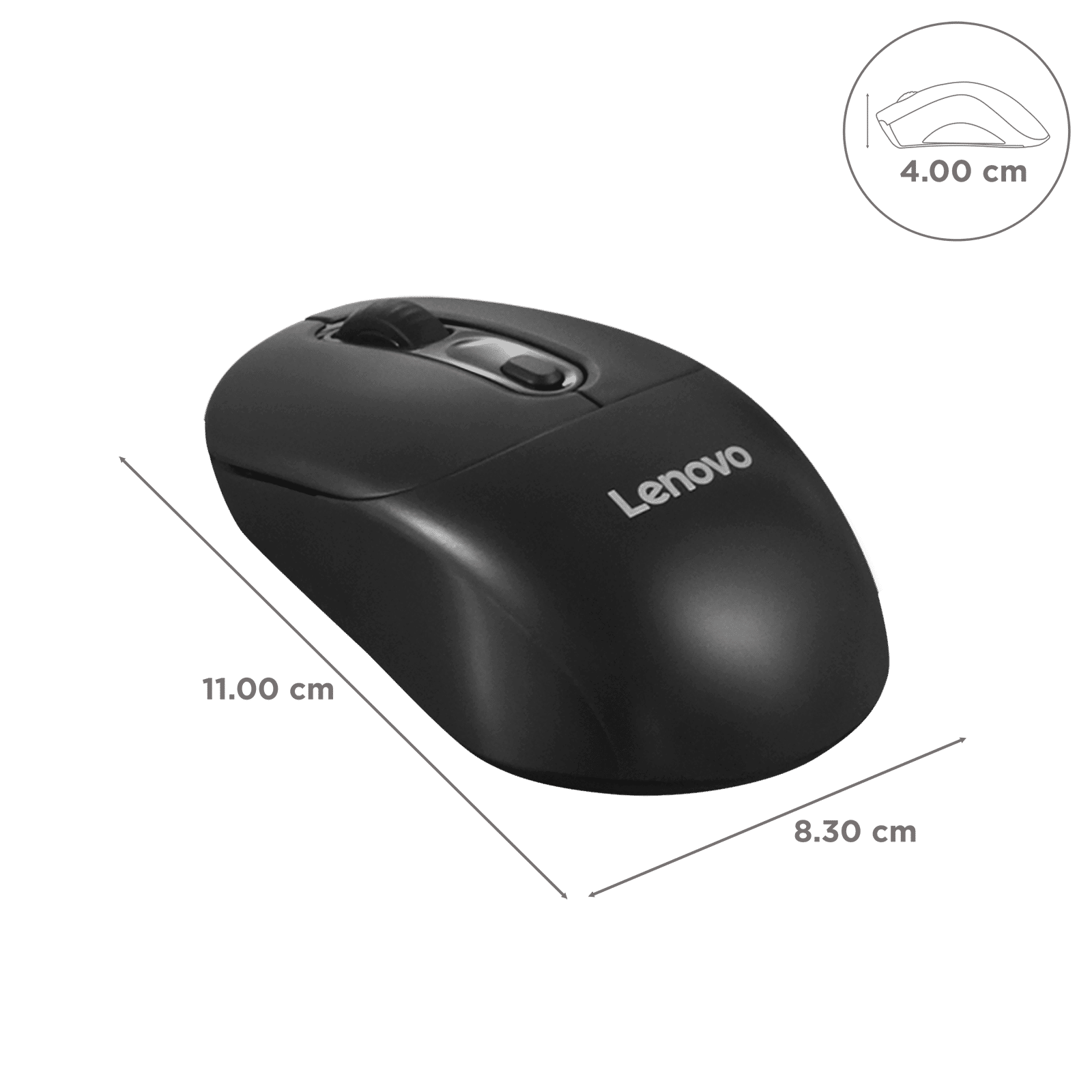 Lenovo 210 USB A 2.4GHz Wireless Optical Mouse (1600 DPI Adjustable, Ambidextrous Design, Black) Lenovo 210 USB A 2.4GHz Wireless Optical Mouse (1600 DPI Adjustable, Ambidextrous Design, Black)_3