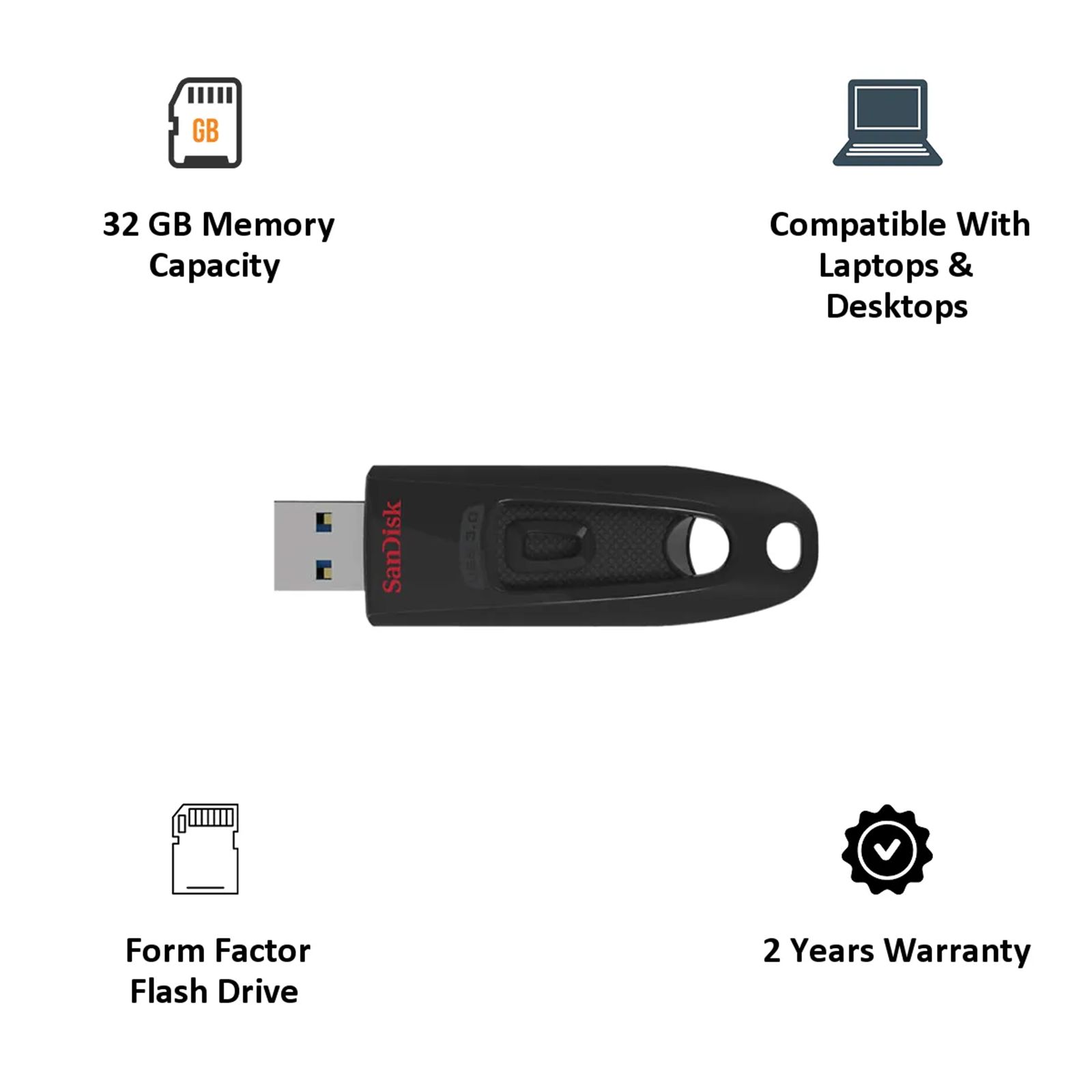 SanDisk Ultra 32GB USB (3.0) Pen Drive (Portable Design, Black) SanDisk Ultra 32GB USB (3.0) Pen Drive (Portable Design, Black)_7