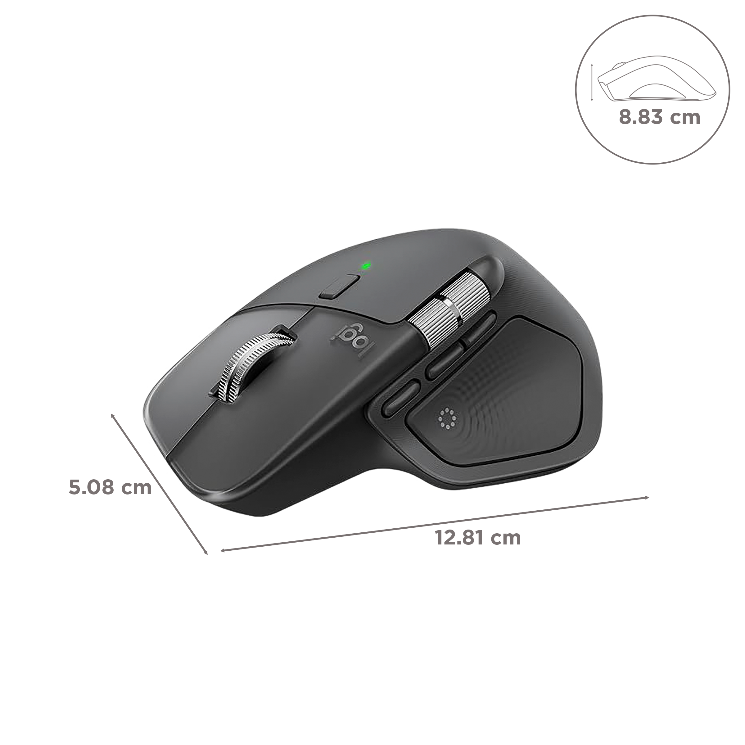 Logitech MX Master 4 Rechargeable Bluetooth 5.1 Wireless Optical Performance Mouse with Thumb Wheel (8000 DPI Adjustable, MagSpeed Scroll Wheel, Graphite) Logitech MX Master 4 Rechargeable Bluetooth 5.1 Wireless Optical Performance Mouse with Thumb Wheel (8000 DPI Adjustable, MagSpeed Scroll Wheel, Graphite)_3