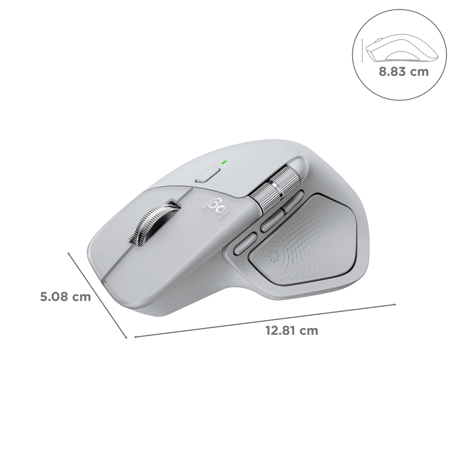 Logitech MX Master 4 Rechargeable Bluetooth 5.1 Wireless Optical Performance Mouse with Thumb Wheel (8000 DPI Adjustable, MagSpeed Scroll Wheel, Pale Grey) Logitech MX Master 4 Rechargeable Bluetooth 5.1 Wireless Optical Performance Mouse with Thumb Wheel (8000 DPI Adjustable, MagSpeed Scroll Wheel, Pale Grey)_3